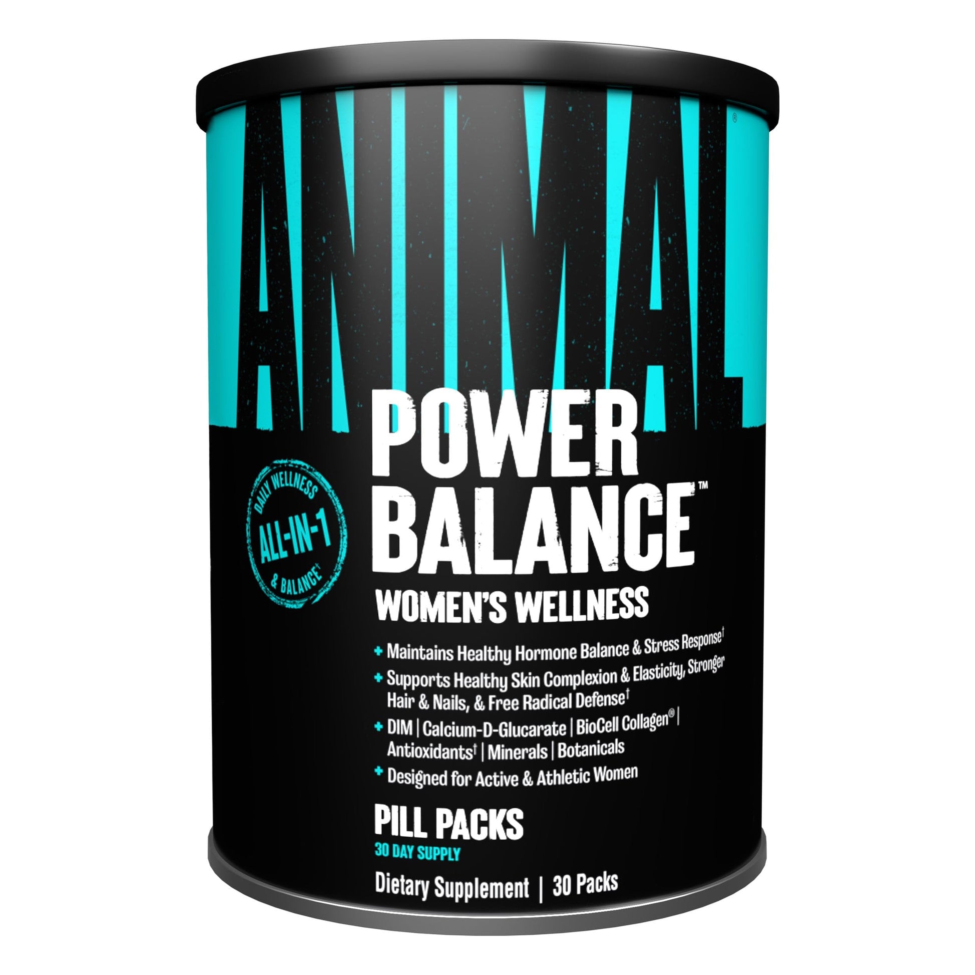 Animal Power Balance – Women's Alpha F Comprehensive Formula – Supports Hormonal Balance, Complexion, Hair, Nails, Mood and Stress, Intestinal Health, & Bone and Joint Health – 30 Packs Animal Au supplements