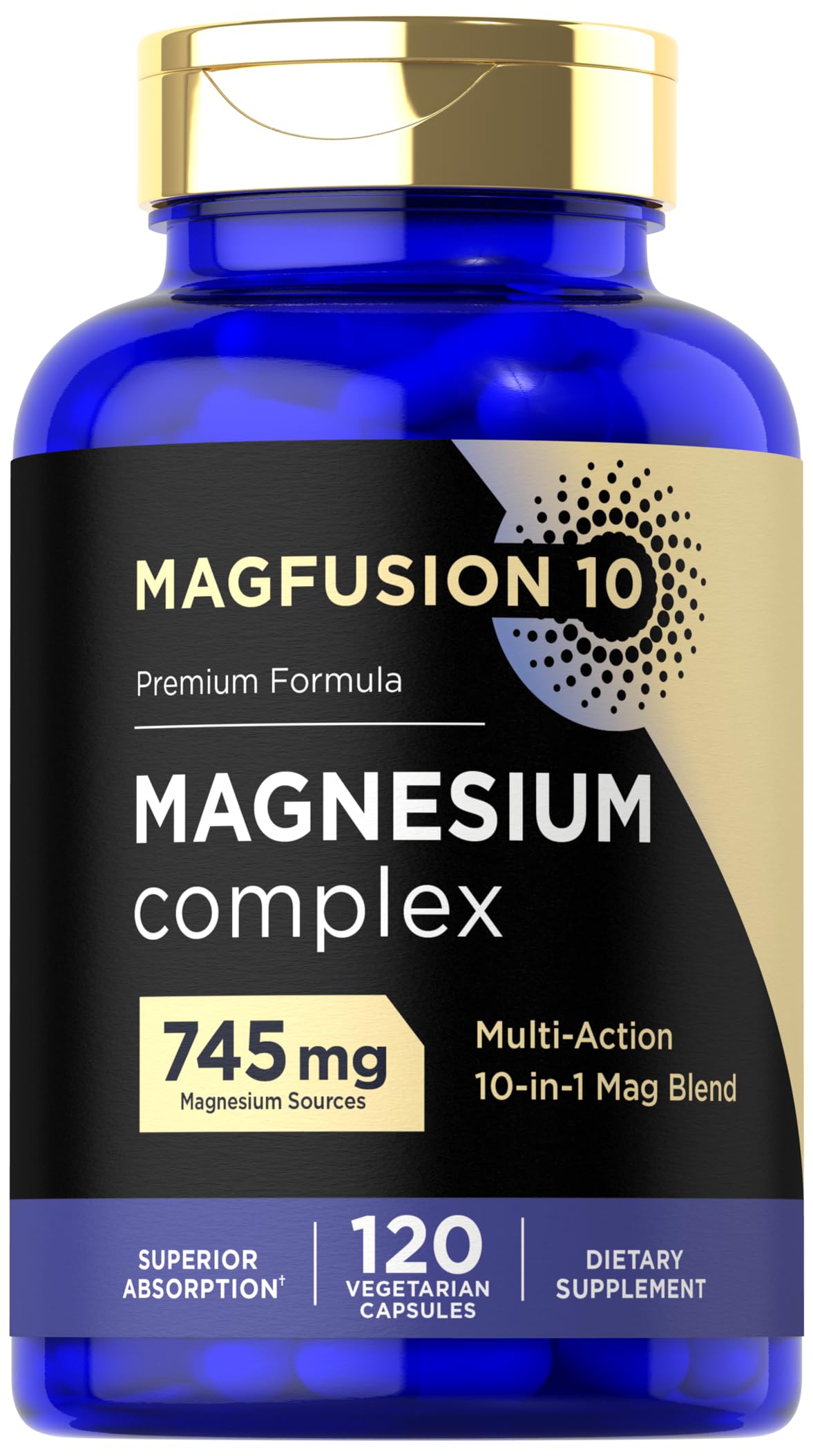 Magfusion-10 Magnesium Complex Supplement 745mg | 120 Capsules | 10 in 1 Blend | Vegetarian, Non-GMO, Gluten Free Magfusion-10 Au supplements