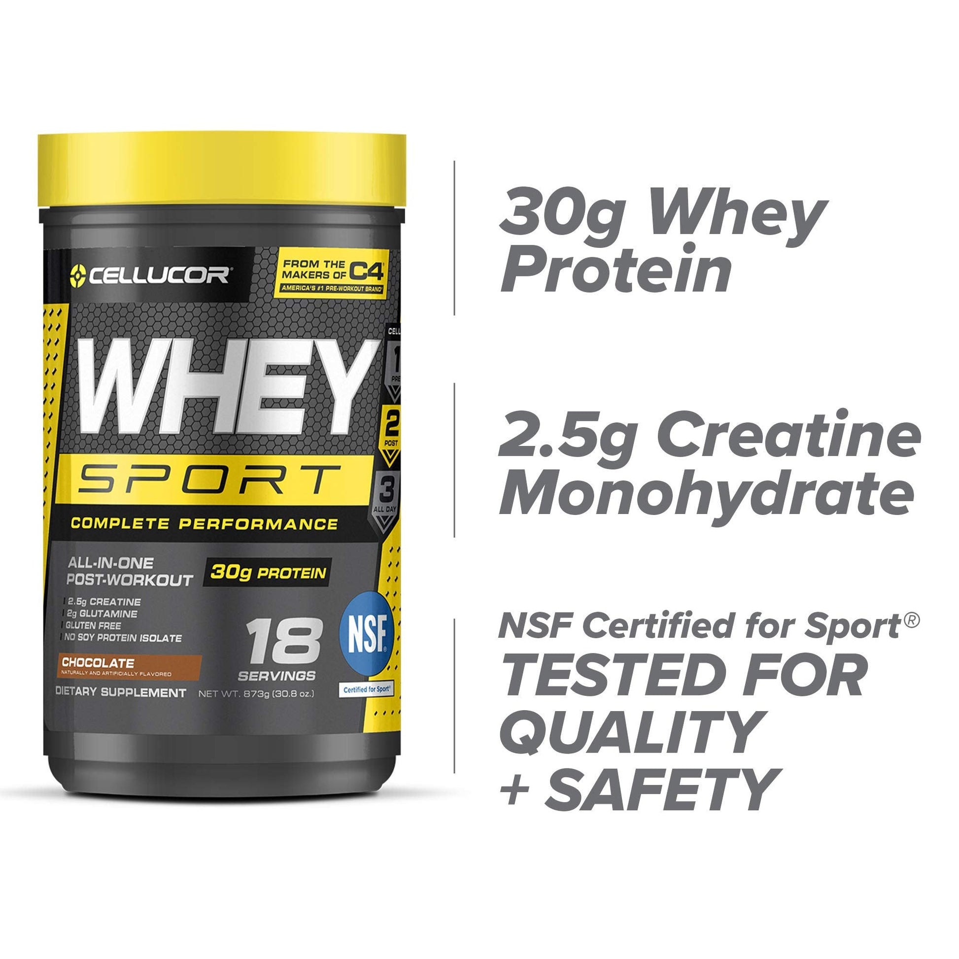 Cellucor Whey Sport Protein Powder Chocolate | Post Workout Recovery Drink with Whey Cellucor Au supplements