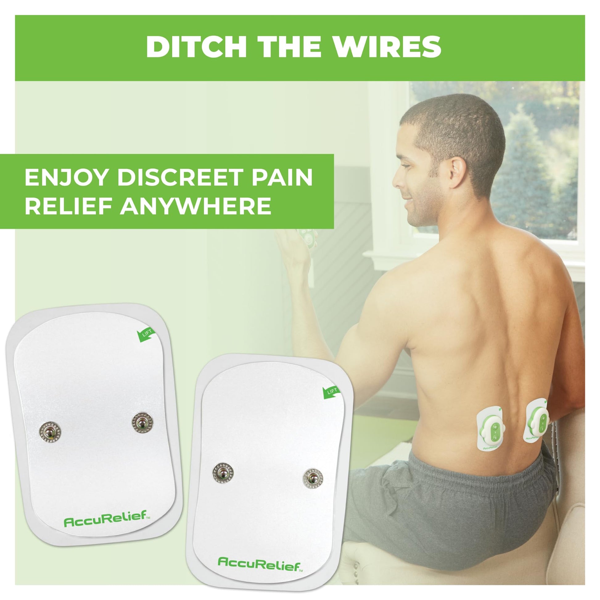 AccuRelief Wireless TENS Electrotherapy Pain Relief System Supply Kit (Packaging May Vary), Works with AccuRelief Wireless Remote Control TENS Device (ACRL-9000), 2 Pair (Pack of 1) AccuRelief Au supplements