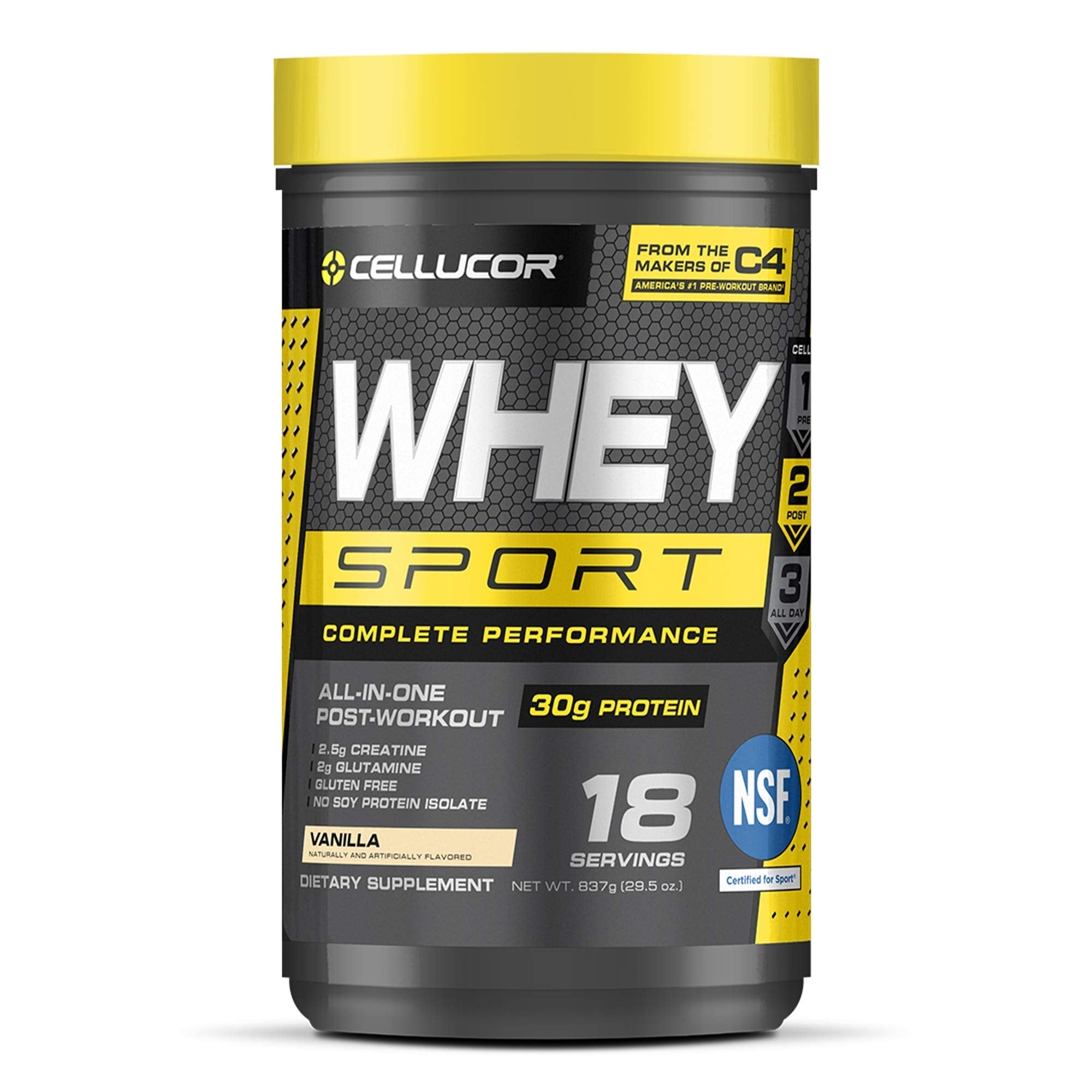 Cellucor Whey Sport Protein Powder Vanilla | Post Workout Recovery Drink with Whey Pro Cellucor Au supplements
