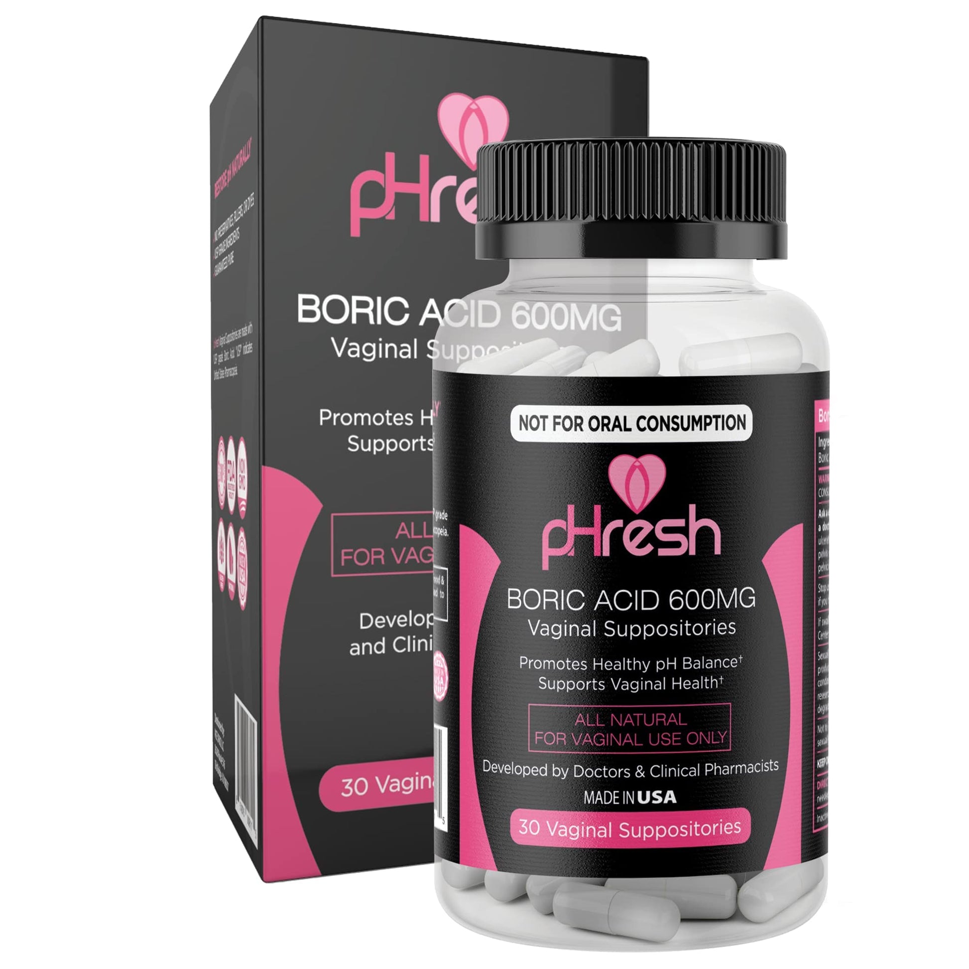 ACE NUTRITION pHresh Boric Acid Suppositories for Women, Suppositories for Odor Use ACE NUTRITION Au supplements
