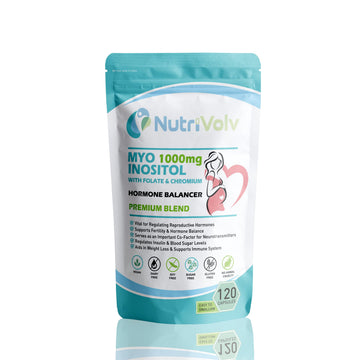 Myo Inositol 1000mg with Folate & Chromium Supplements for Female Support Hormone Nutrivolv Au supplements