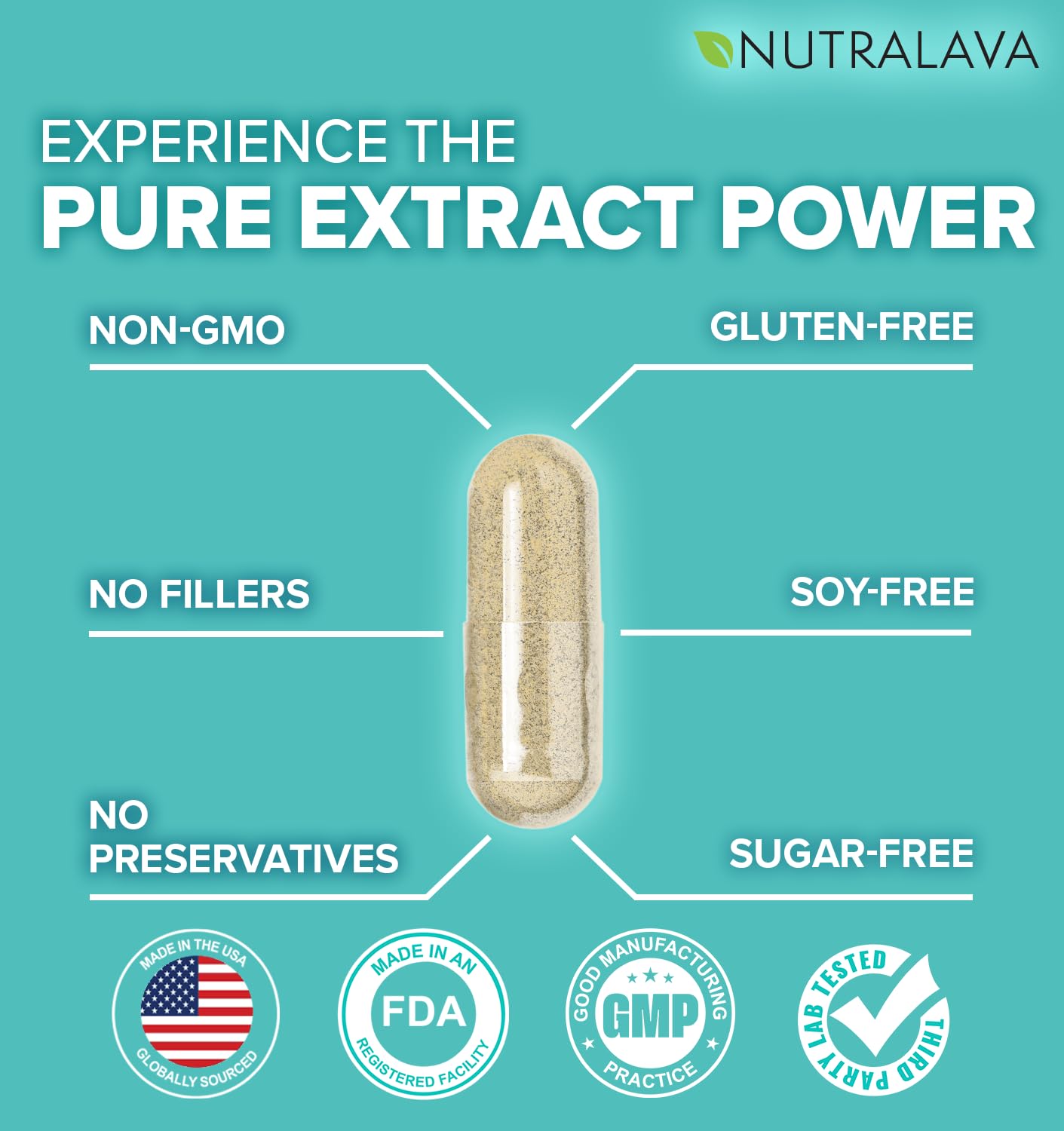 NUTRALAVA Sea Moss Pills, All-in-One Blend with Irish Sea Moss Black Seed Oil Ashwagandha, Sea Moss Capsules for Women and Men - Gluten-Free, Non-GMO, 60 Capsules NUTRALAVA Au supplements