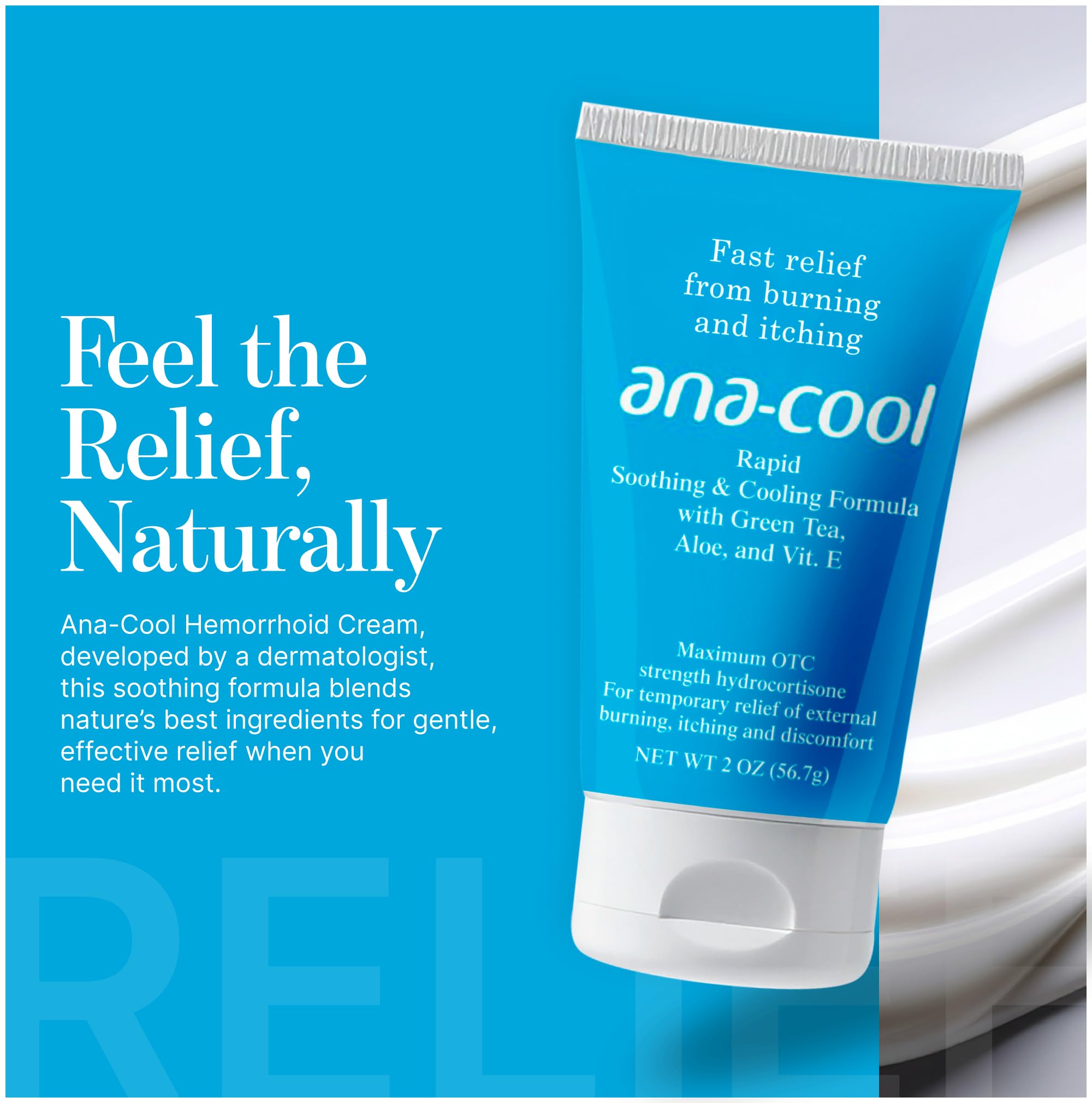 Ana-Cool Herbal Hemorrhoid Relief Cream - Fast Soothing for Bug Bites, Rashes, Irritations & More - 1% Hydrocortisone with Witch Hazel, Aloe & Vitamin E - Physician-Developed, 2 oz Tube Ana-Cool Au supplements