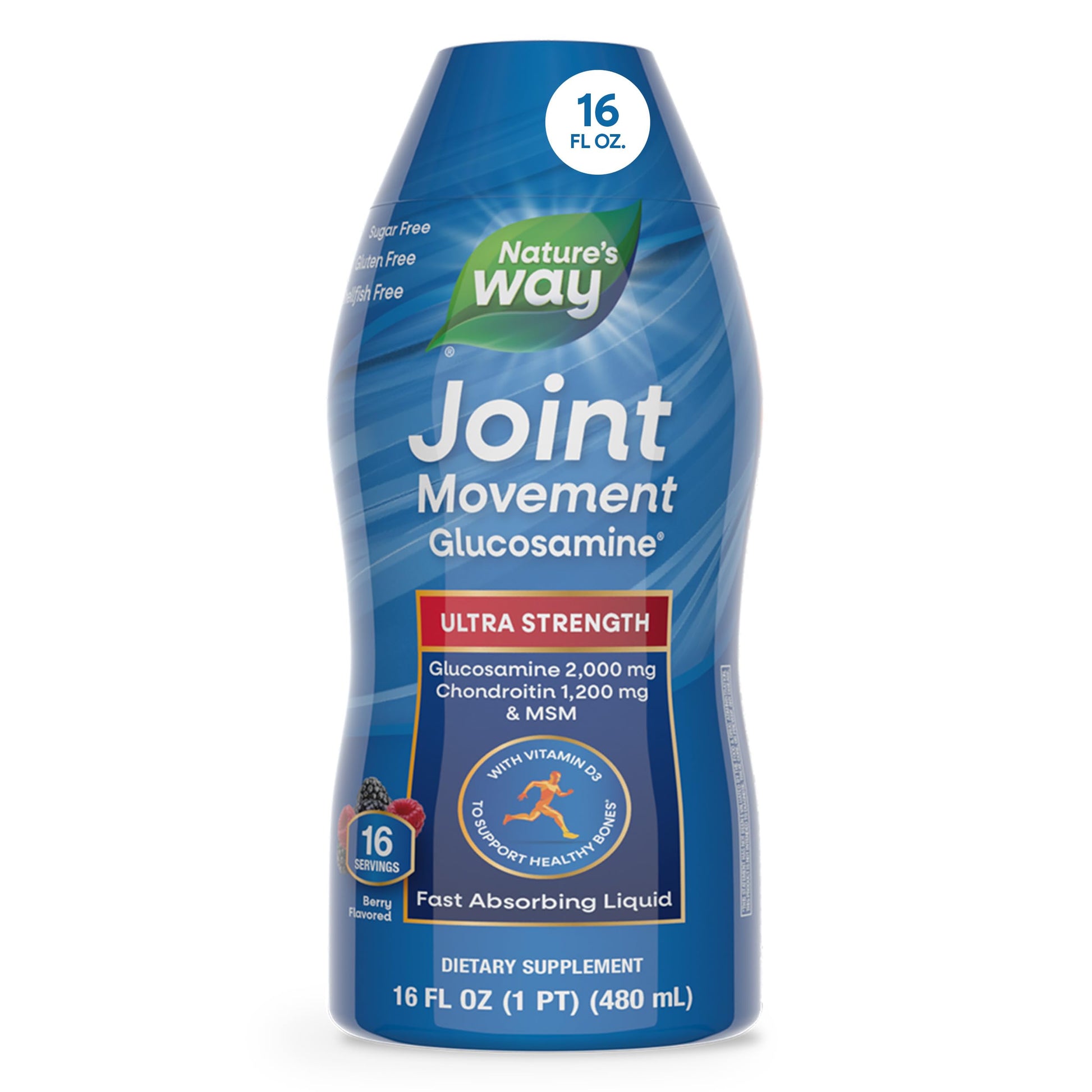 Nature's Way Joint Movement Glucosamine Fast Absorbing Liquid, Ultra Strength, Supports Healthy Bones*, Liquid Glucosamine Chondroitin, MSM with Vitamin D3, Berry Flavored, 16 Fl Oz Nature's Way Au supplements