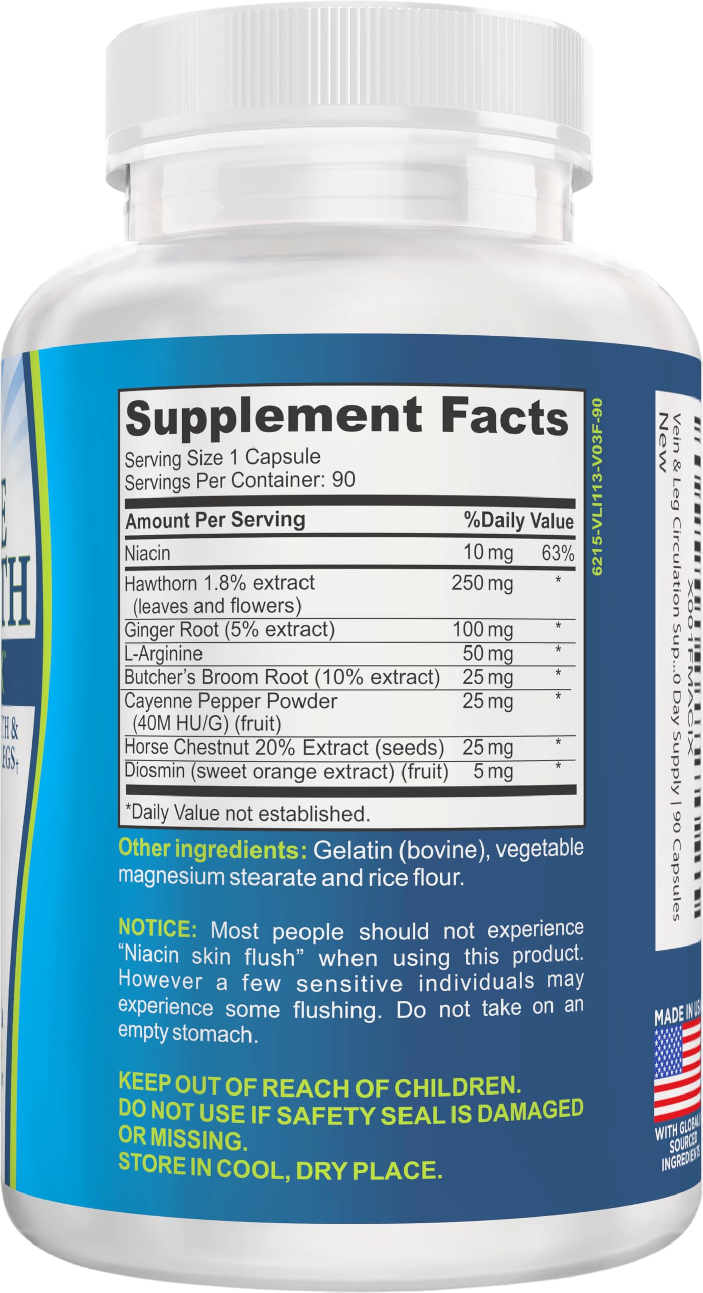 8-in-1 Vein & Leg Health Circulation Support Supplements | Leg + Vein Formula | Circulatory Support Supplement | 1-Month Supply | 90 Capsules Elevate Recovery Supplements Au supplements