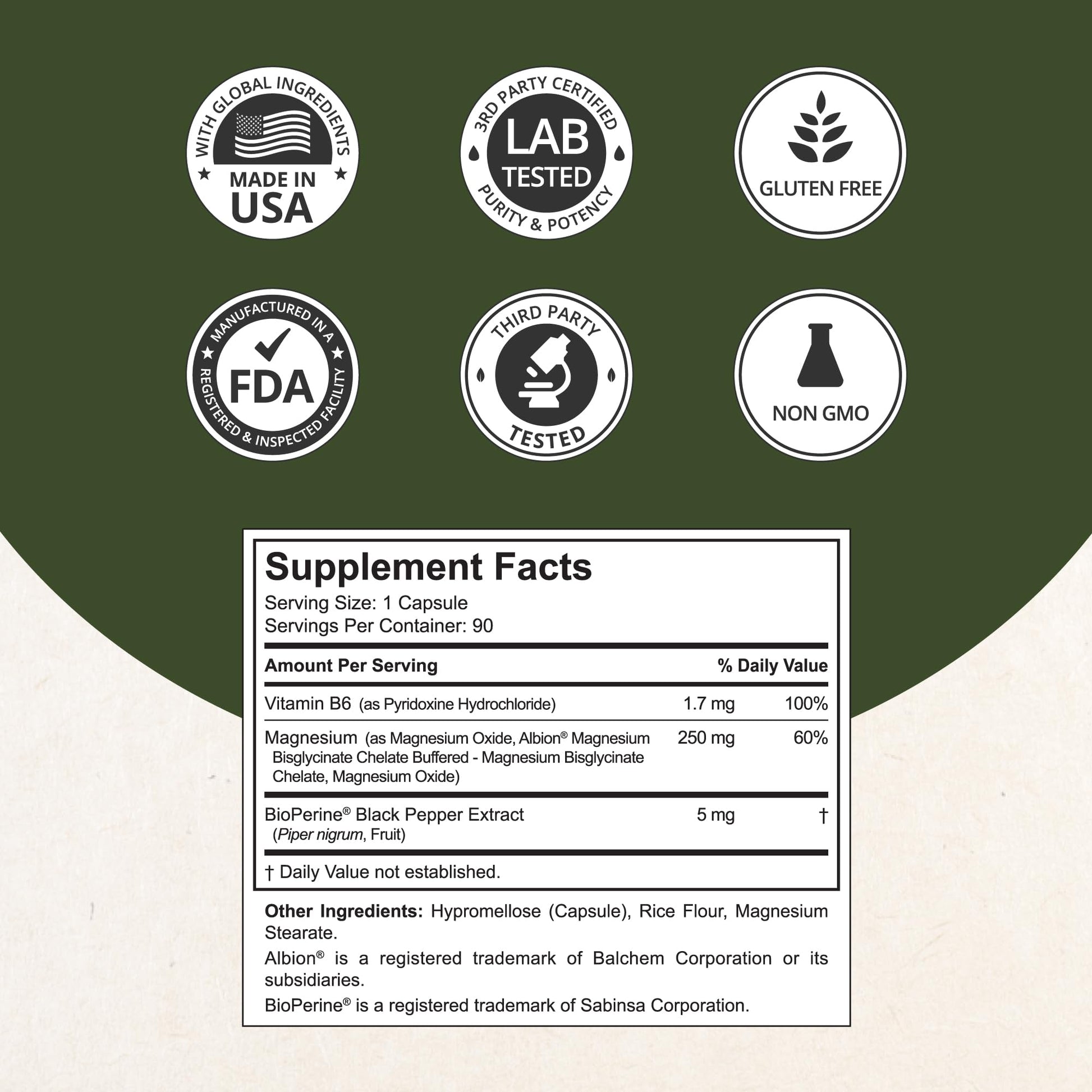 Magnesium Glycinate Chelate Complex with Albion Magnesium Bisglycinate Chelate, Vitamin B6 & BioPerine for Bone, Muscle, Natural Sleep, Nerve Function, Brain Booster | 3 Months Supply NuBest Au supplements