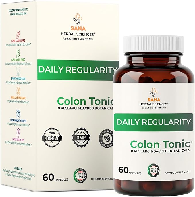 Natural Stool Softener for Constipation Relief – Safe for Daily Use & Postpartum | Gentle Herbal Formula for Adults & Seniors | 60 Capsules | Sana Herbal Sana Herbal Sciences Au supplements