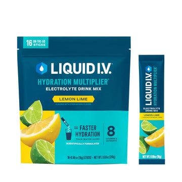Liquid I.V.® Hydration Multiplier - Lemon Lime | Electrolyte Powder Drink Mix | 1 Pack (16 Servings) Liquid I.V. Au supplements