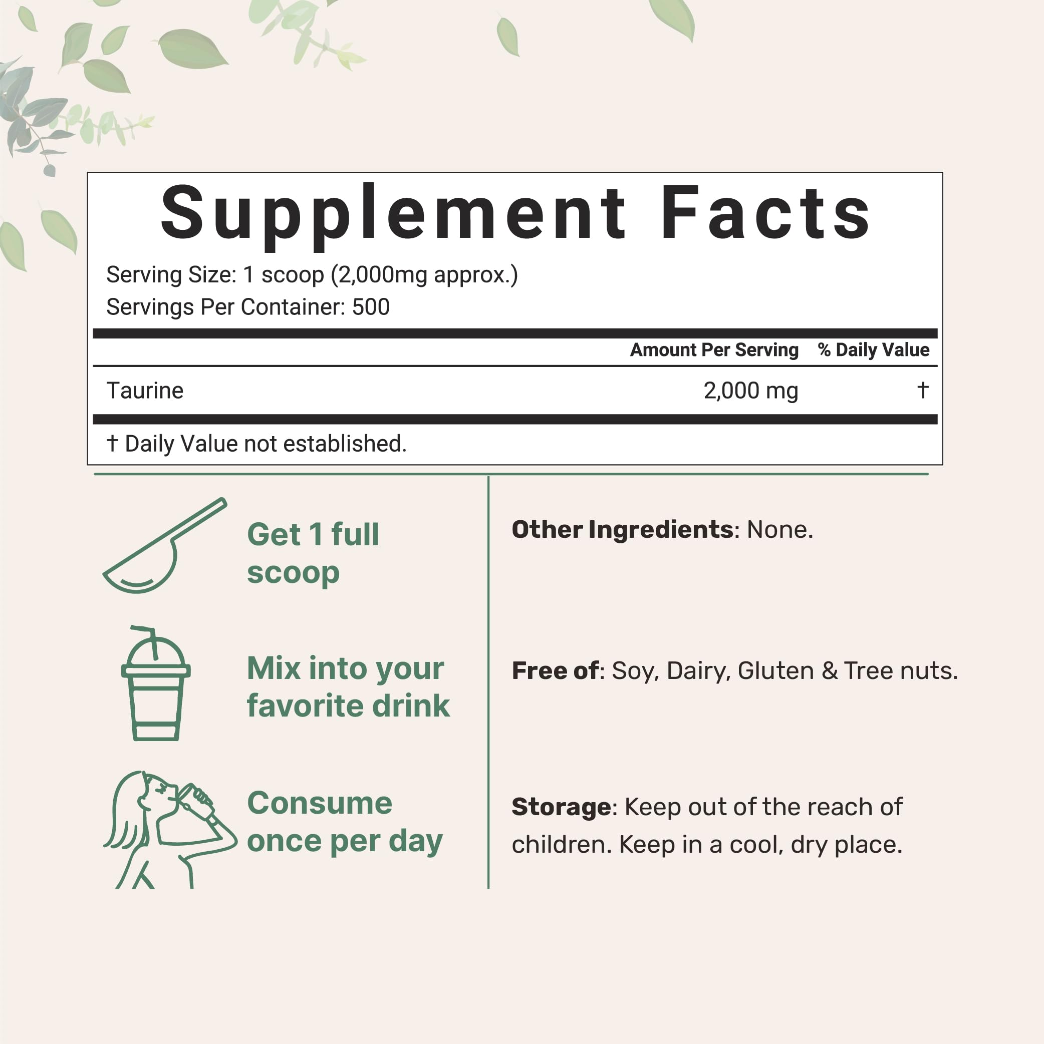 Micro Ingredients Taurine Powder Supplement | 1 KG, 2000mg Per Serving | Unflavored | 100% Pure, Easily Absorbed Free Form | Essential Amino Acids for Exercise, Energy, & Heart Support Micro Ingredients Au supplements