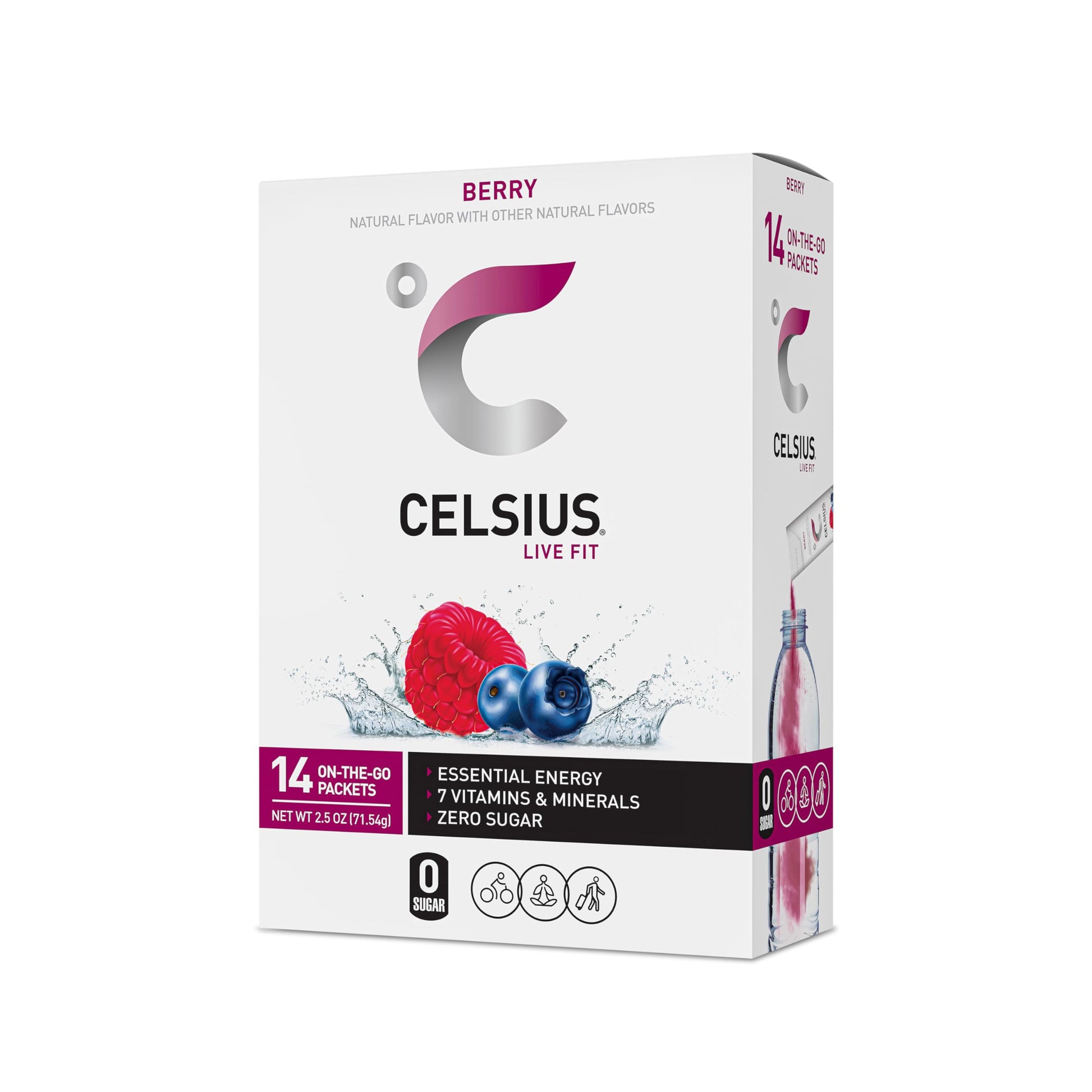 CELSIUS On-the-Go Powder Stick Packs, Zero Sugar (14 Sticks per Pack), Berry, 2.5 Ounce CELSIUS Au supplements