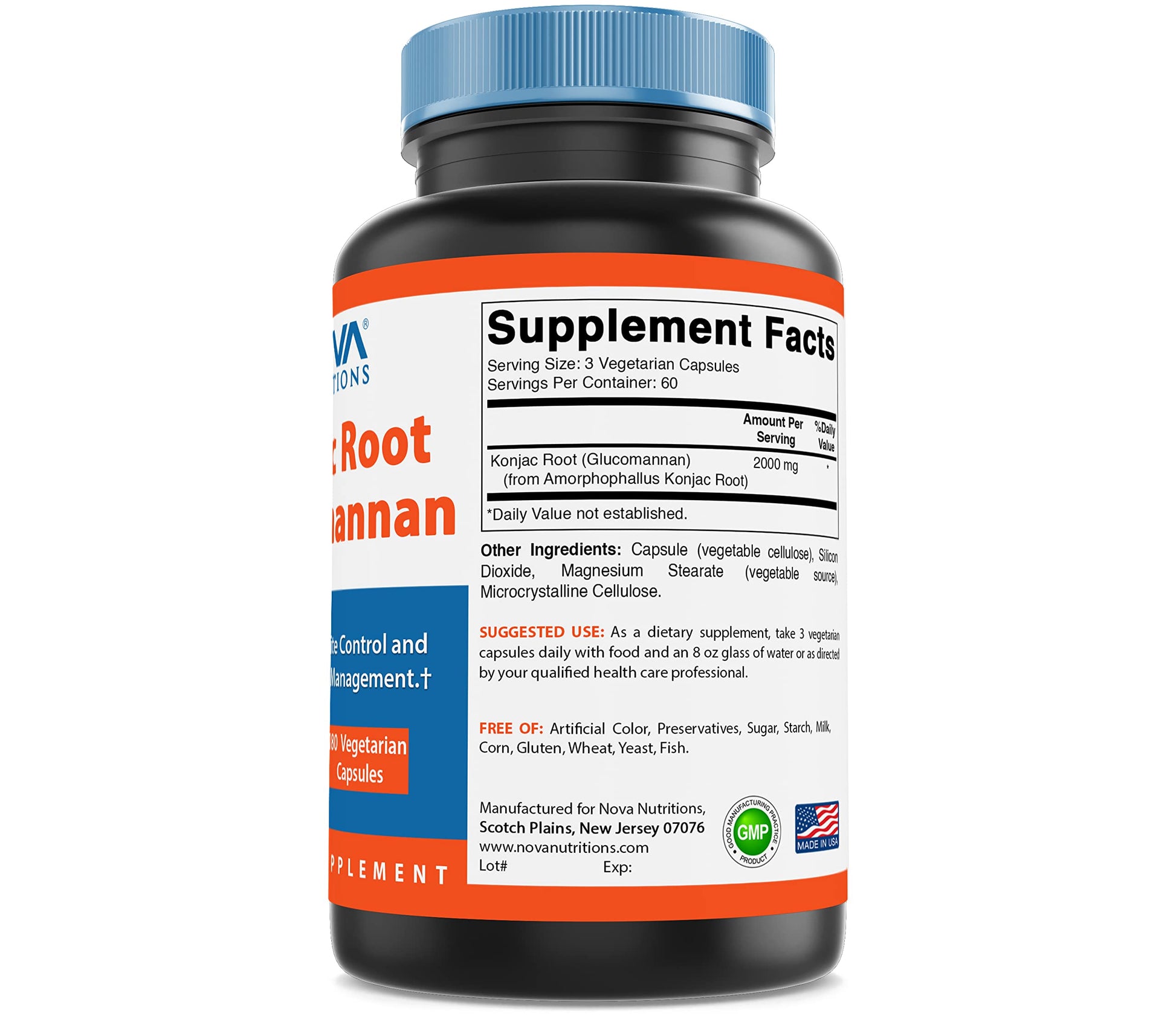 Nova Nutritions 2 Pack Konjac Root Glucomannan Capsules 2000 mg/Serving Veggie Caps Nova Nutritions Au supplements