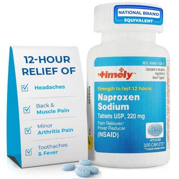 TIME-Cap Labs Naproxen Sodium 220mg (NSAID), Pain Reliever & Fever Reducer Caplets, 12 Hour Relief for Headache, Backache, Arthritis & Body Aches, 300 Count TIME-CAP LABS, INC. Au supplements