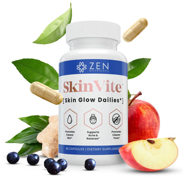 Zen Nutrients SkinVite Natural Skin Supplement for Women, Men & Teens - Hormonal Breakouts & Clear Skin Support Supplement - Detoxifying Vitamin for Acne and Digestion Support Zen Nutrients Au supplements