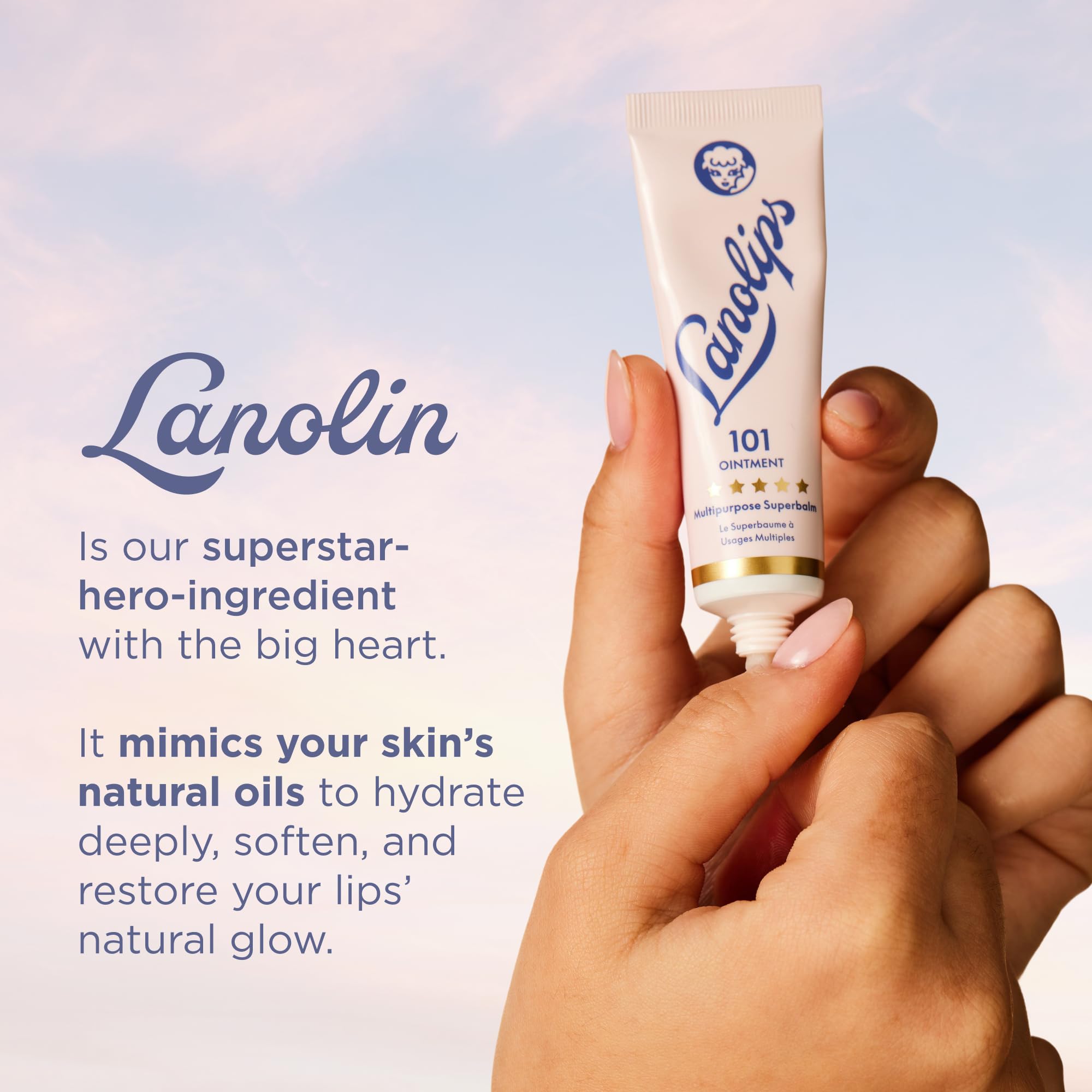 Lanolin 101 Multipurpose Ointment - Lanolin Lip Balm & Healing Ointment for Skin Barrier Repair - Moisturizer for Dry Lips, Cuticles & Elbows - No Petroleum Formula - Original Superbalm (0.52 oz) Lanolips Au supplements