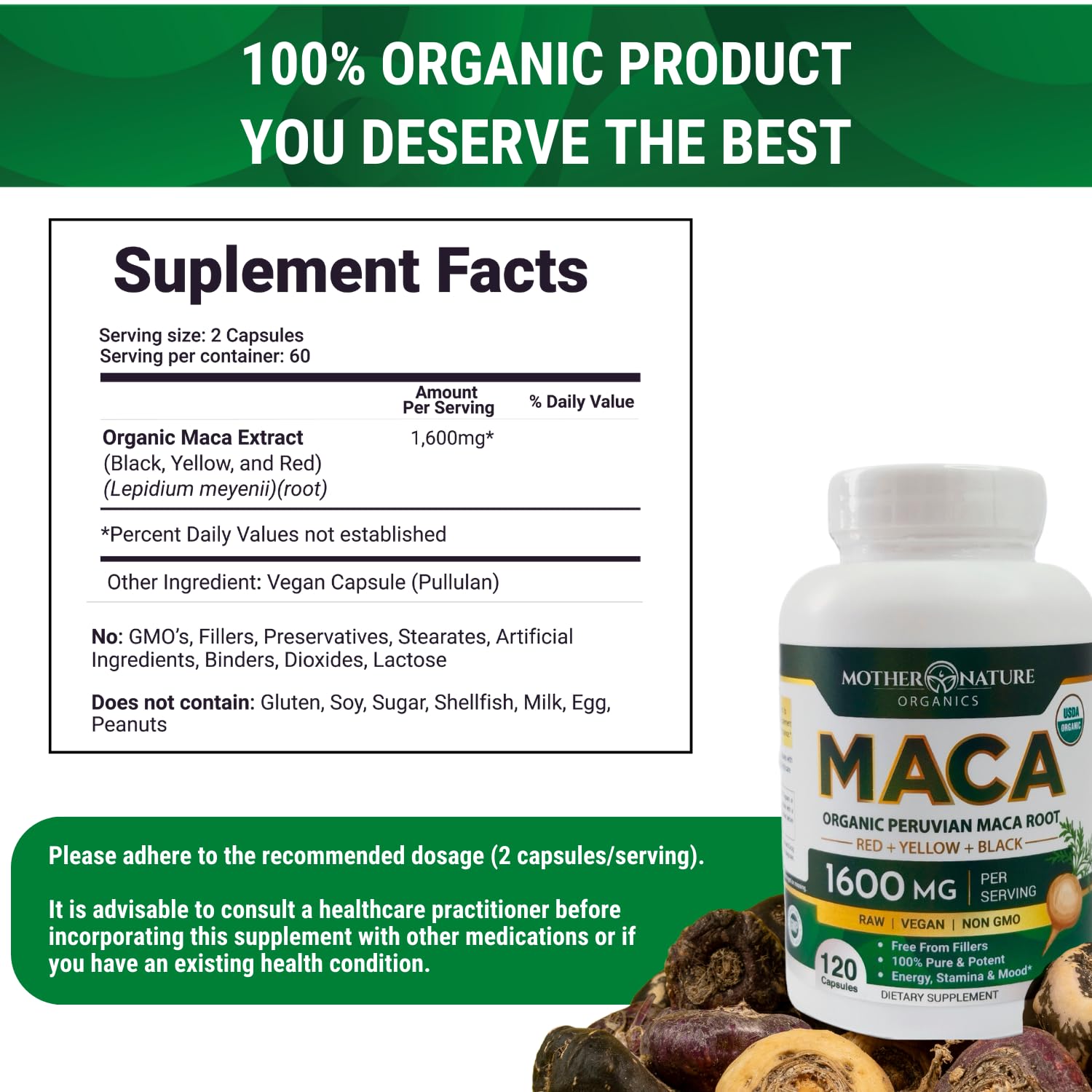 Powerful Maca Blend for Men – Black, Red & Yellow Maca Capsules | Supports Energy, Stamina & Endurance | Promotes Hormonal Balance & Vitality Mother Nature Organics Superfoods for Organic Living Au supplements