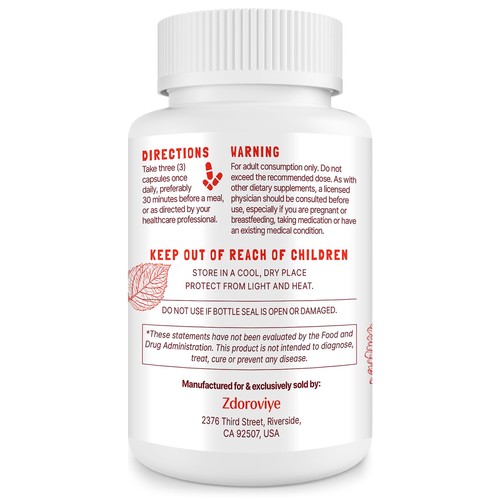 Zdoroviye Nitric Oxide Supplement for Men, 90 Capsules (2 Pack) Zdoroviye Au supplements