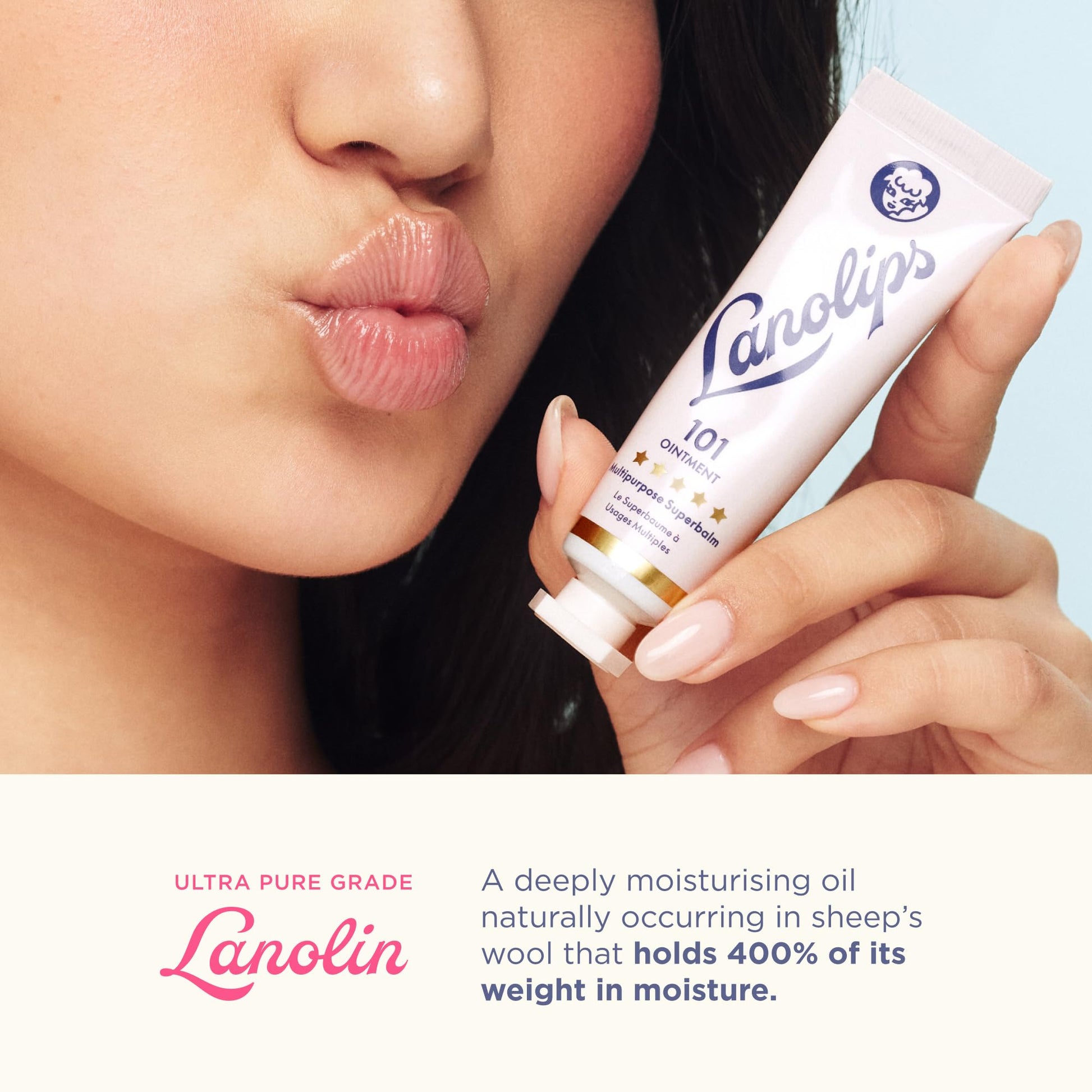 Lanolin 101 Multipurpose Ointment - Lanolin Lip Balm & Healing Ointment for Skin Barrier Repair - Moisturizer for Dry Lips, Cuticles & Elbows - No Petroleum Formula - Original Superbalm (0.52 oz) Lanolips Au supplements