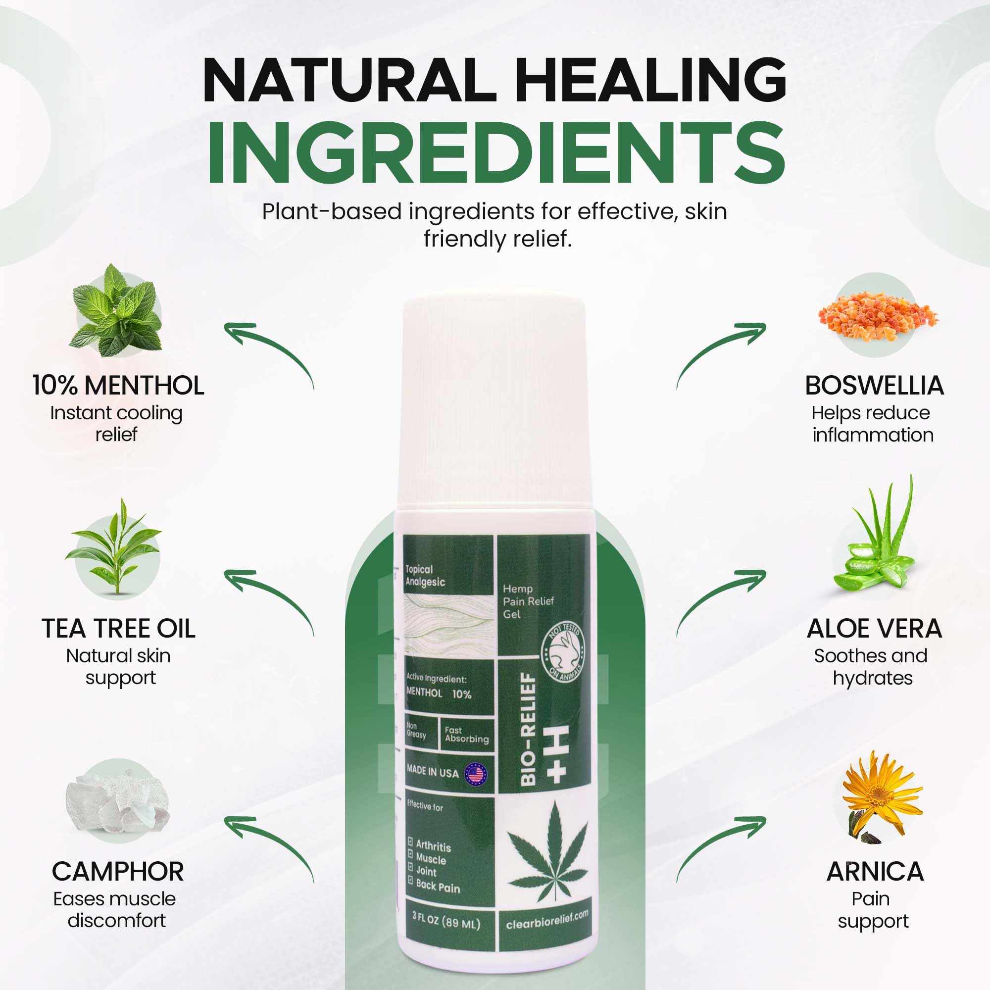 BIO-RELIEF Fast-Acting Hemp Pain Relief Roll On - Highly Effective, Cool & Topical Pain Relief Extra Strength for Arthritis, Muscle, Joint & Back – Easy Roll On Maximum Strength Scientific Solutions Global Au supplements