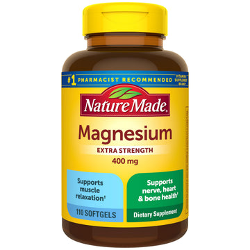 Nature Made Magnesium Oxide 400 mg Softgels, Extra Strength Magnesium Supplements for Men and Women, Support for Muscle, Nerve, Bone and Heart, 110 Day Supply Nature Made Au supplements