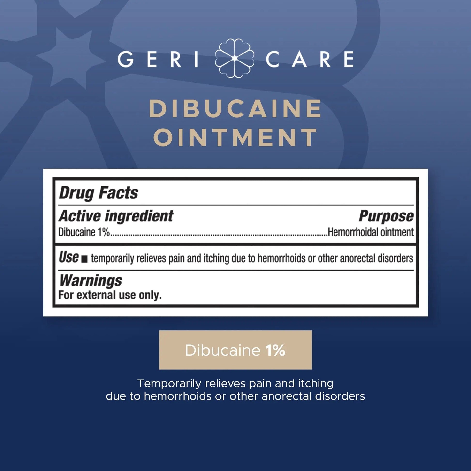 GeriCare Dibucaine Hemorroid Ointment 1% Pain-Relief Hemorrhoid Cream |Hemorroidal & Topical Analgesic| Quick Relief from Burning & Itching | Fast-Acting External Hemorrhoid Treatment 1oz (2 Pack) GeriCare Au supplements