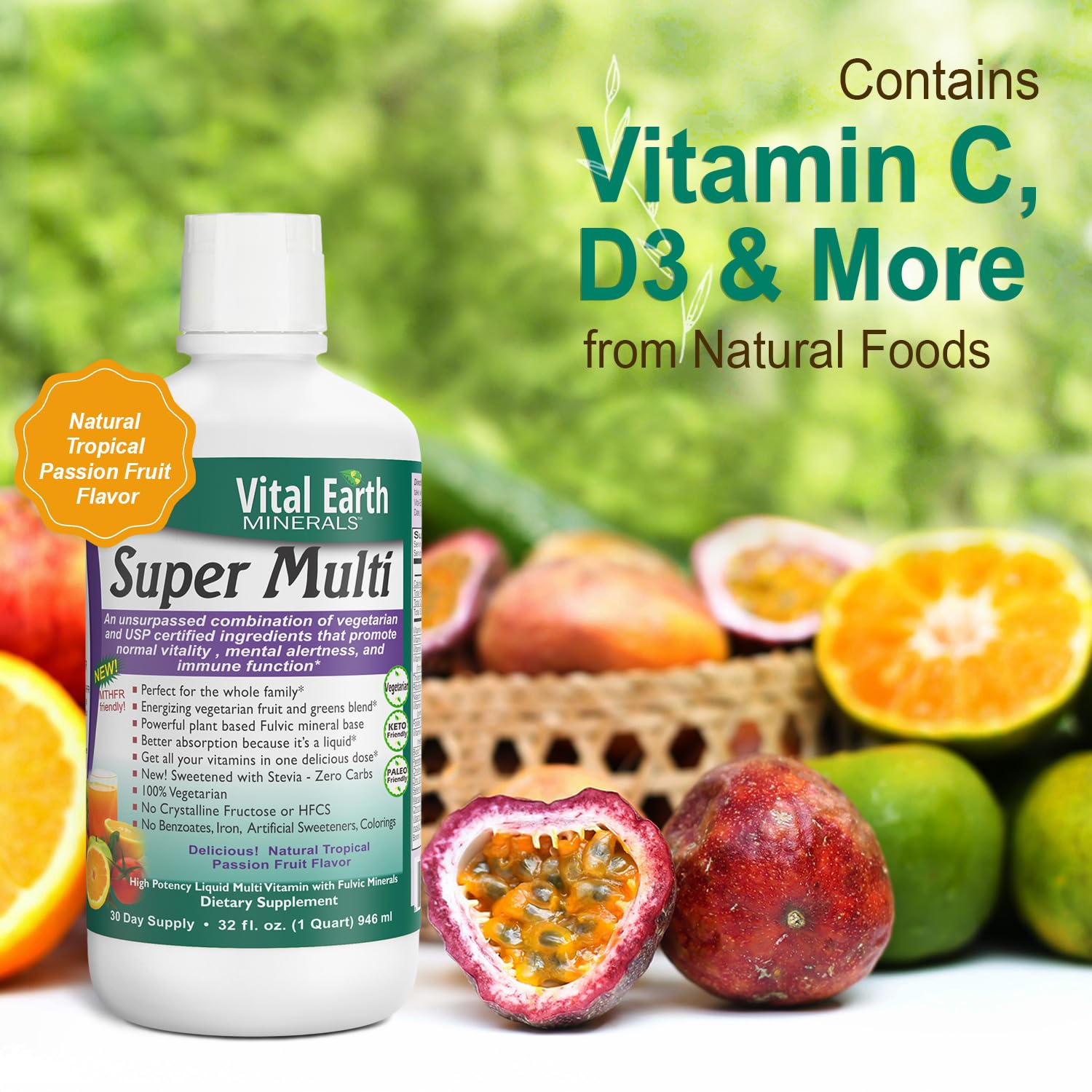 Vital Earth Minerals Bone & Wellness Support – Cal Mag Liquid + Super Multi, Liquid Multivitamins, MTHFR Support, 32 Oz Ea Vital Earth Minerals Au supplements