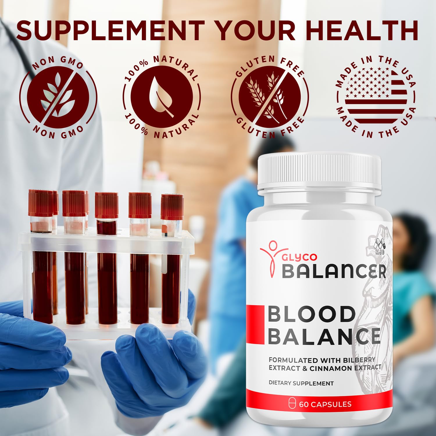 (2 Pack) Glyco Balancer Capsules, Official GlycoBalancer Health Support Pills with All Natural Ingredients, Glyco Balancer Advanced Health Support with Premium Vitamins for Women & Men (120 Capsules) MJO Au supplements