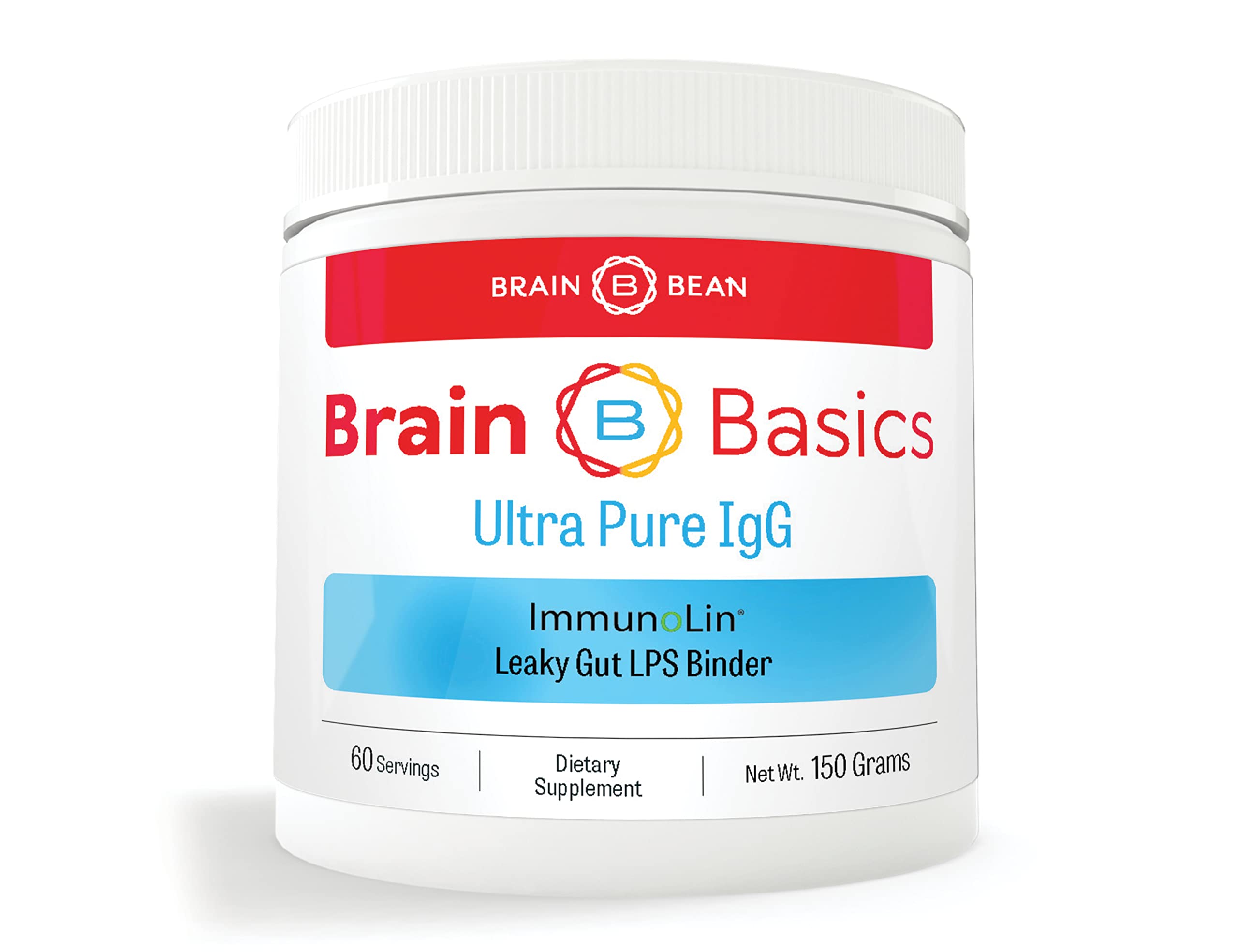 Brain Basics Ultra Pure IgG Supplement - Dairy-Free Supplement IgG-Immunolin Powder, Blended Vitamin & Mineral Supplements, 150g, 60 Servings Brain Bean Au supplements