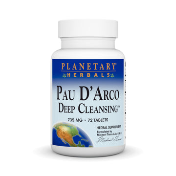Planetary Herbals PAU D'Arco Deep Cleansing, Herbal Supplement, 735 mg - 72 Tablets Planetary Herbals Au supplements