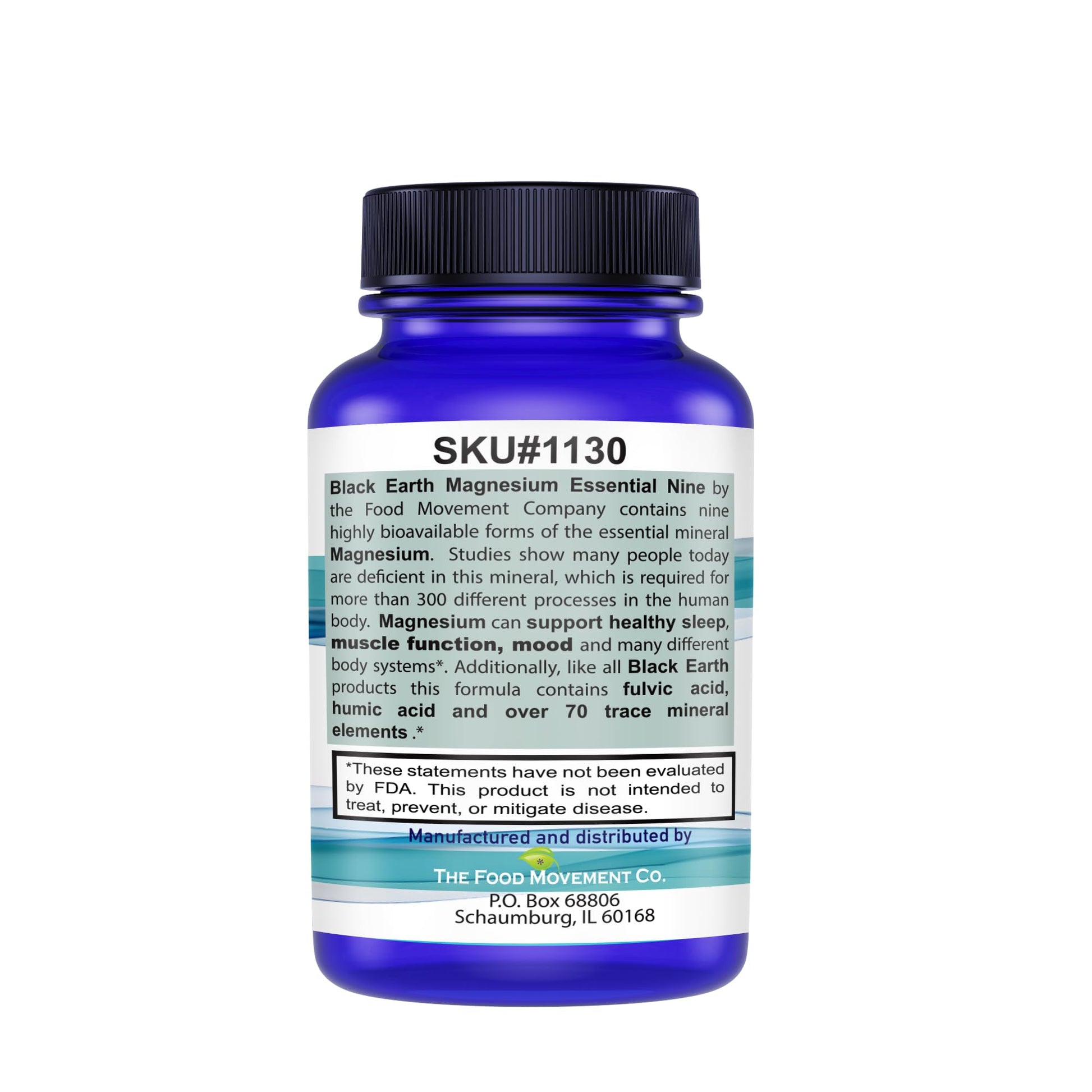 The Food Movement Co. Black Earth Magnesium Essential Nine - Vegan Capsules with Magnesium Glycinate, Citrate, Malate and More - 9 Bioactive Forms for Optimal Health (30 Count) THE FOOD MOVEMENT CO. Au supplements