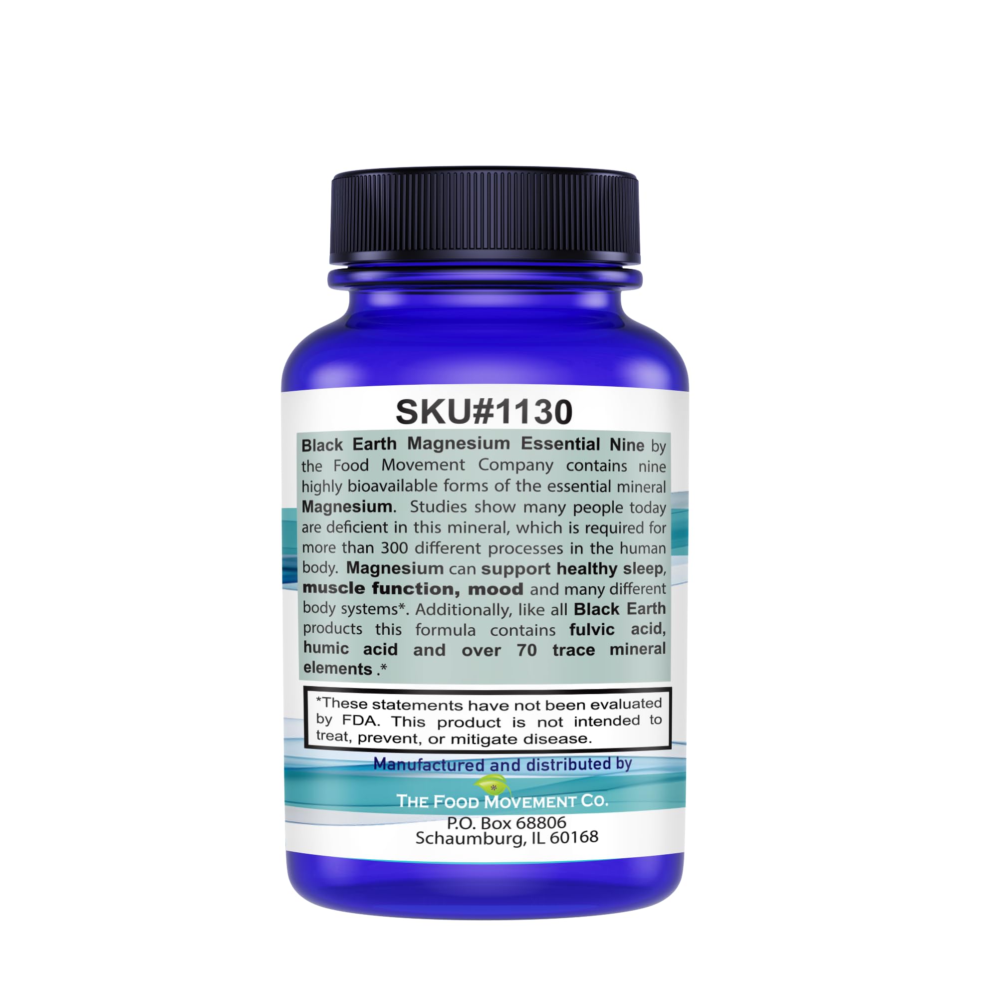 The Food Movement Co. Black Earth Magnesium Essential Nine - Vegan Capsules with Magnesium Glycinate, Citrate, Malate and More - 9 Bioactive Forms for Optimal Health (30 Count) THE FOOD MOVEMENT CO. Au supplements