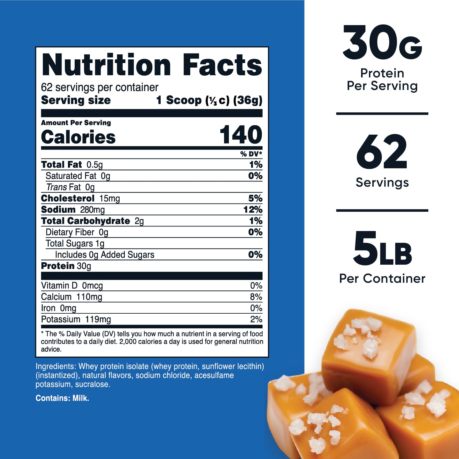 Nutricost Whey Protein Isolate (Salted Caramel, 5LBS) Nutricost Au supplements