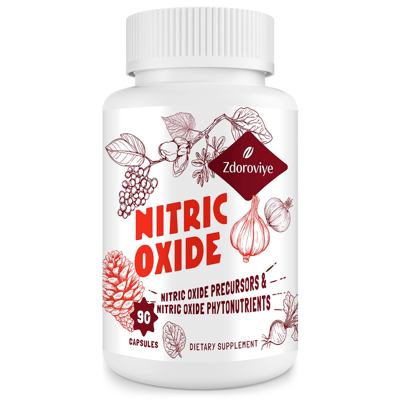 Zdoroviye Nitric Oxide Supplement for Men, 90 Capsules (2 Pack) Zdoroviye Au supplements