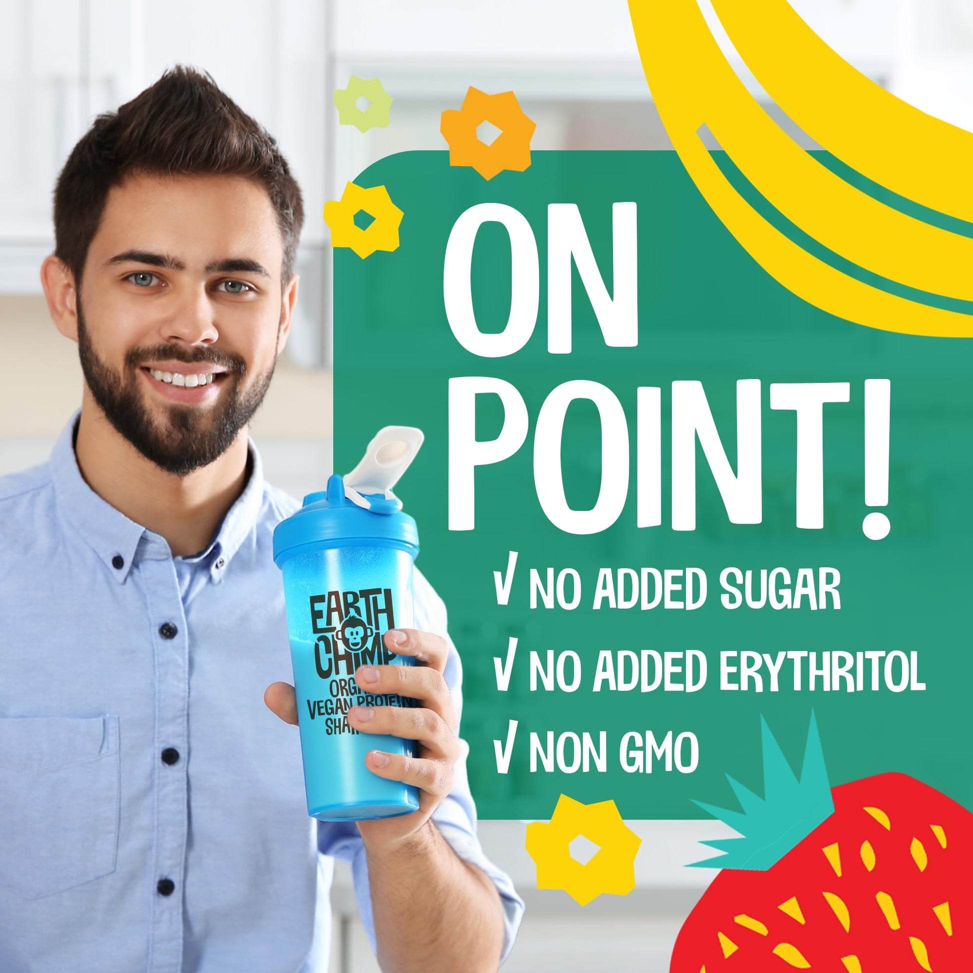 EarthChimp Organic Vegan Protein Powder - with Probiotics - Non GMO, Dairy Free EarthChimp Au supplements