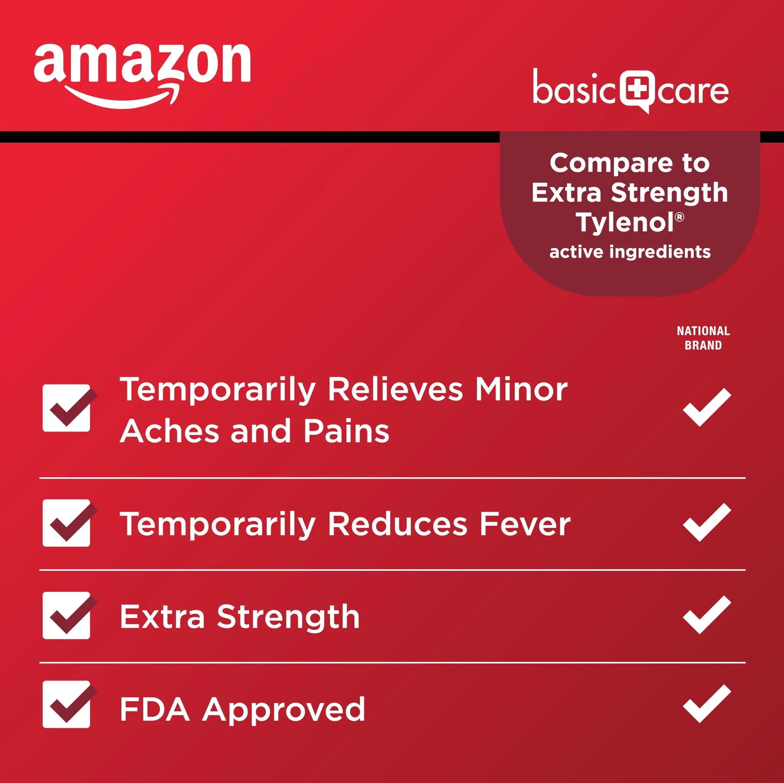 Amazon Basic Care Extra Strength Pain Relief, Acetaminophen Caplets, 500 mg, 200 Count Amazon Basic Care Au supplements