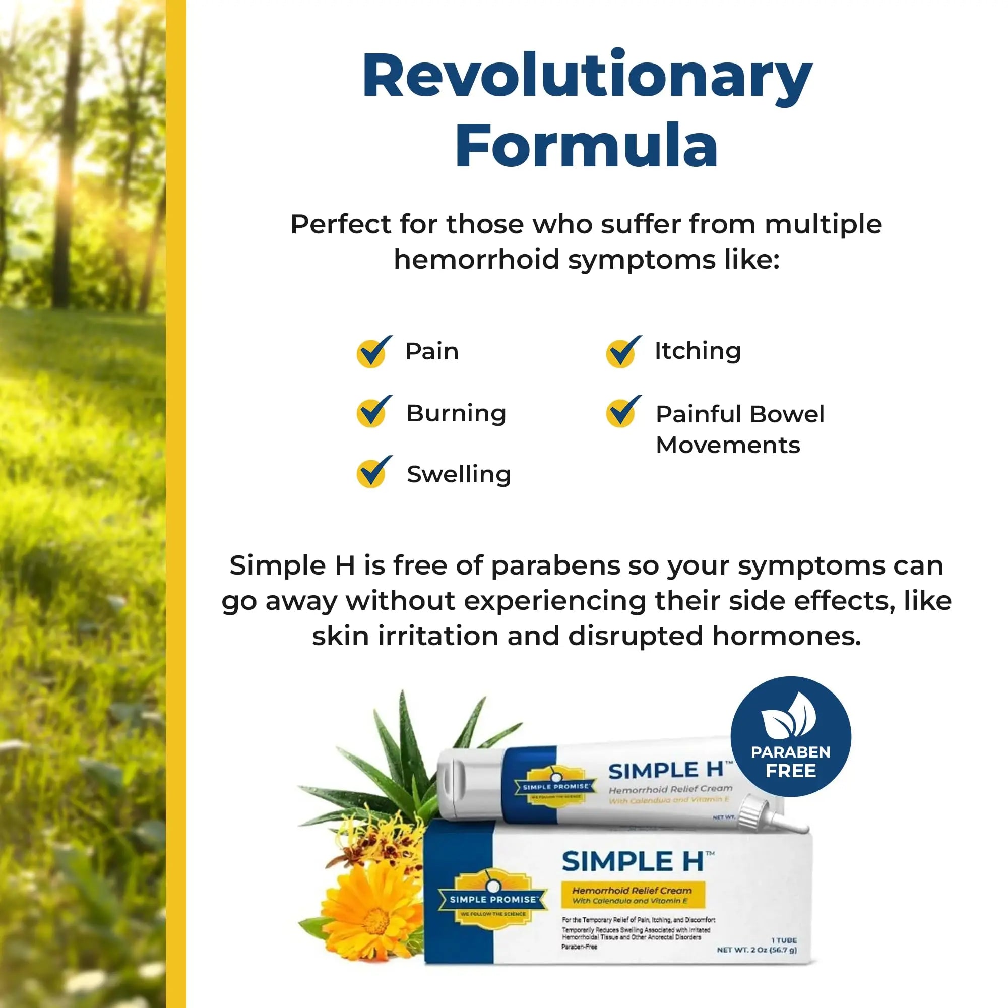 Simple Promise – Simple H Hemorrhoid Cream – Gentle Fast-Absorbing Formula with 28 Potent Ingredients & Enhanced Delivery System – Paraben-Free, Promotes Comfort & Relief, 2 oz Simple Promise Au supplements