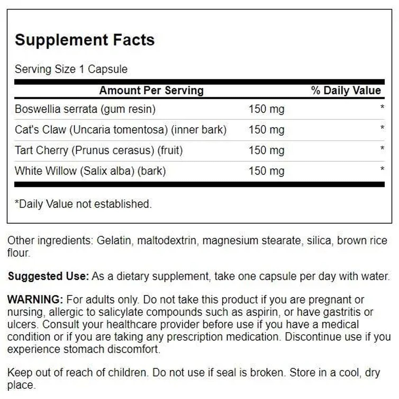Swanson Full Spectrum Herbal Joint Care 60 Capsules Swanson Au supplements