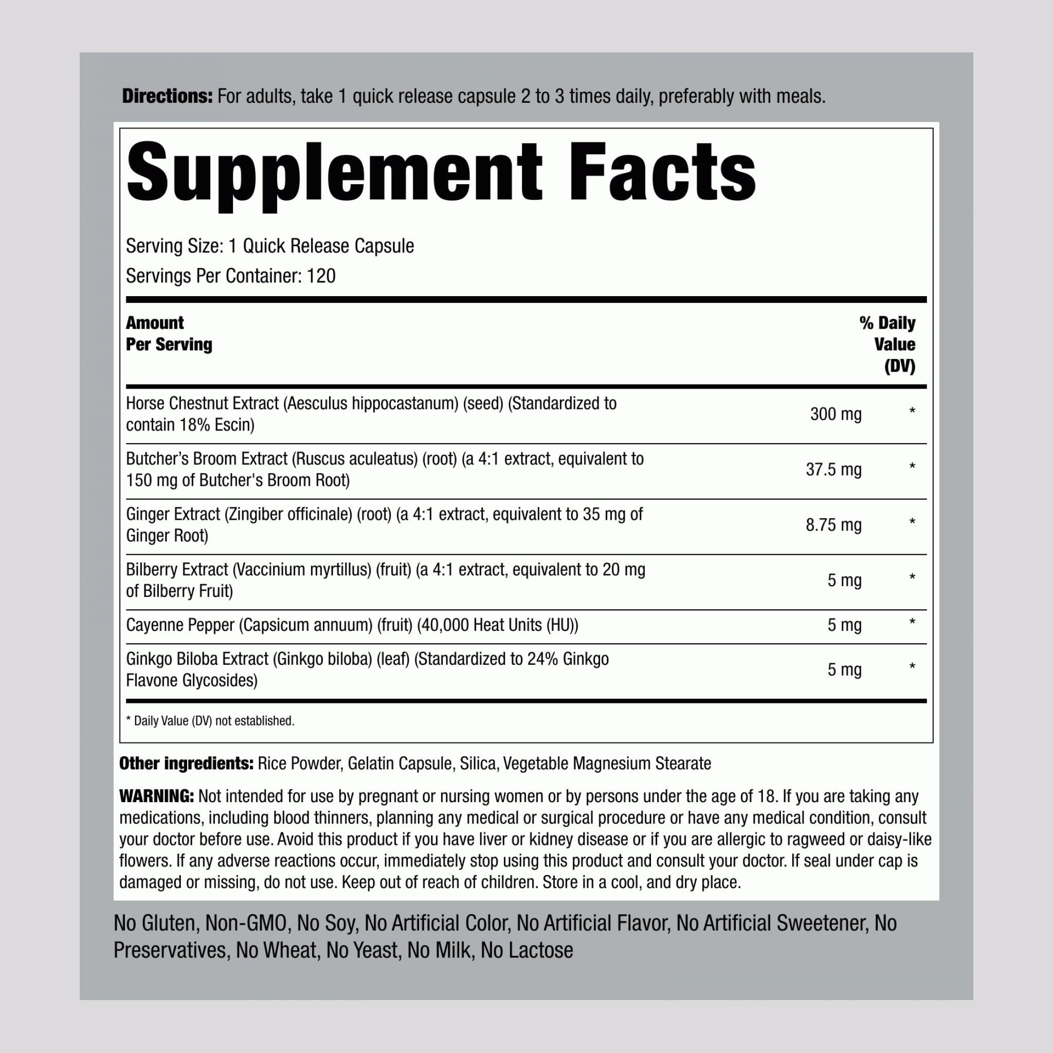 Piping Rock Circulation Supplement | 120 Capsules | Double Strength Complex | Non-GMO, Gluten Free Piping Rock Au supplements