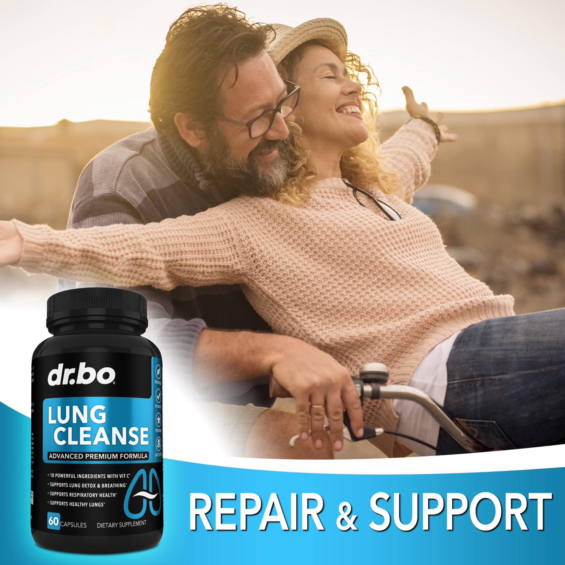 Lung Cleanse Support Supplement - Respiratory Supplements to Quit & Stop Smoking Aids - Herbal Detox for Lungs & Bronchial Health - Smokers Cleanser Breathe Aid for Mucus Clear Relief - 60 Capsules DR. BO Au supplements