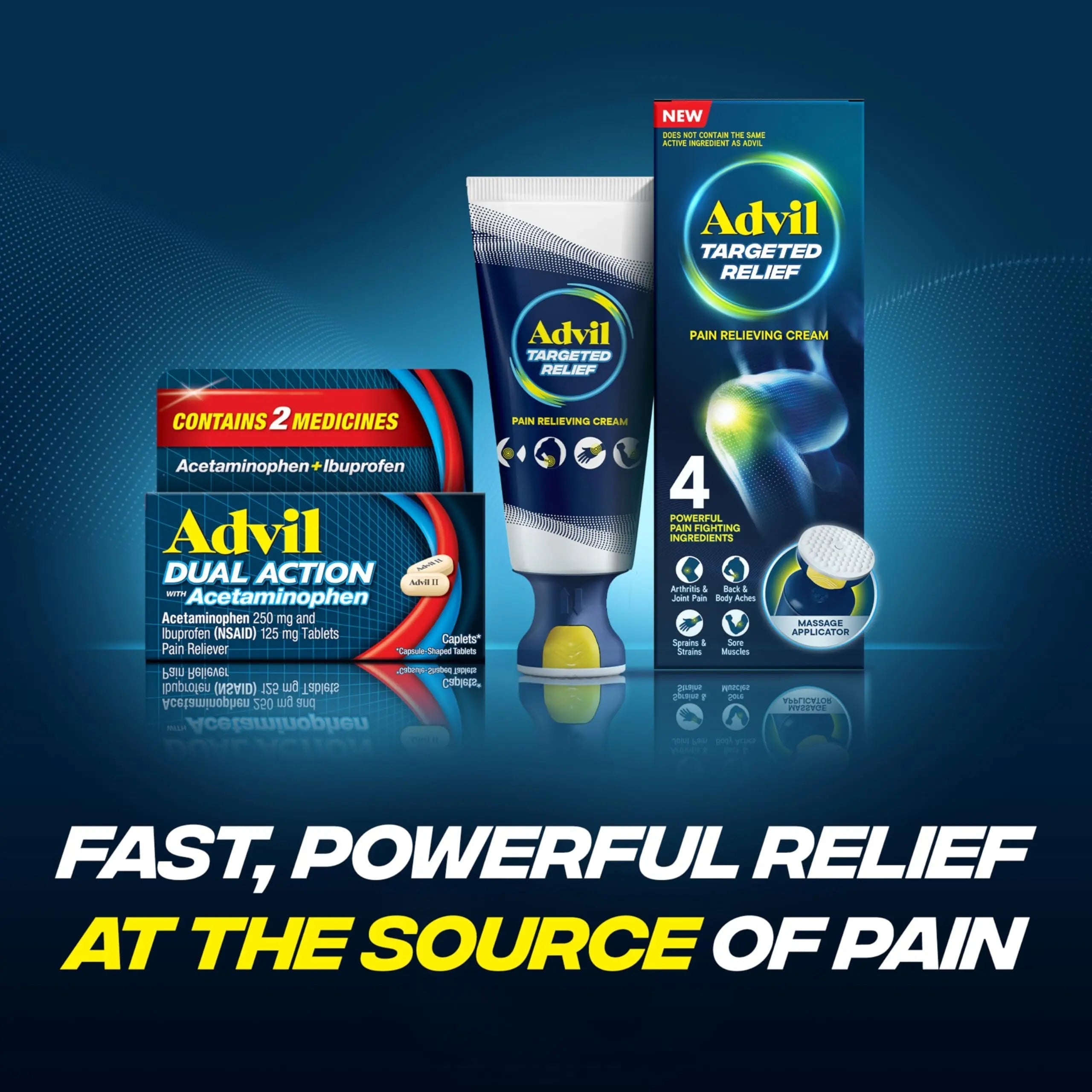 Advil Dual Action Coated Caplets with Acetaminophen, 250 Mg Ibuprofen and 500 Mg Acetaminophen Per Dose (2 Dose Equivalent) for 8 Hour Pain Relief - 72 Count Advil Au supplements
