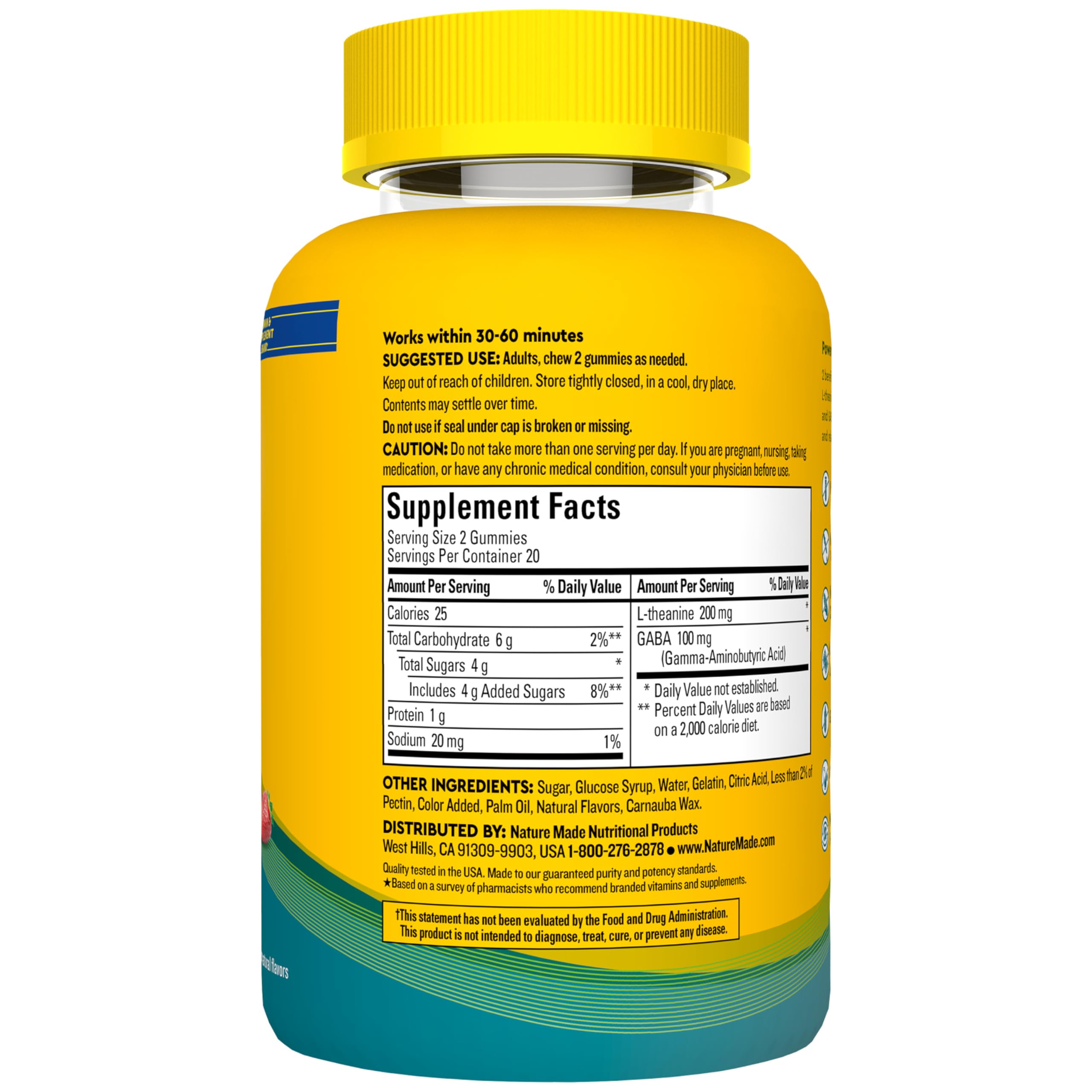 Nature Made Wellblends Stress Relief Gummies, L theanine 200mg to Help Reduce Stress, with GABA 100mg, Same Day Stress Support, 40 Strawberry Flavor Gummies Nature Made Au supplements
