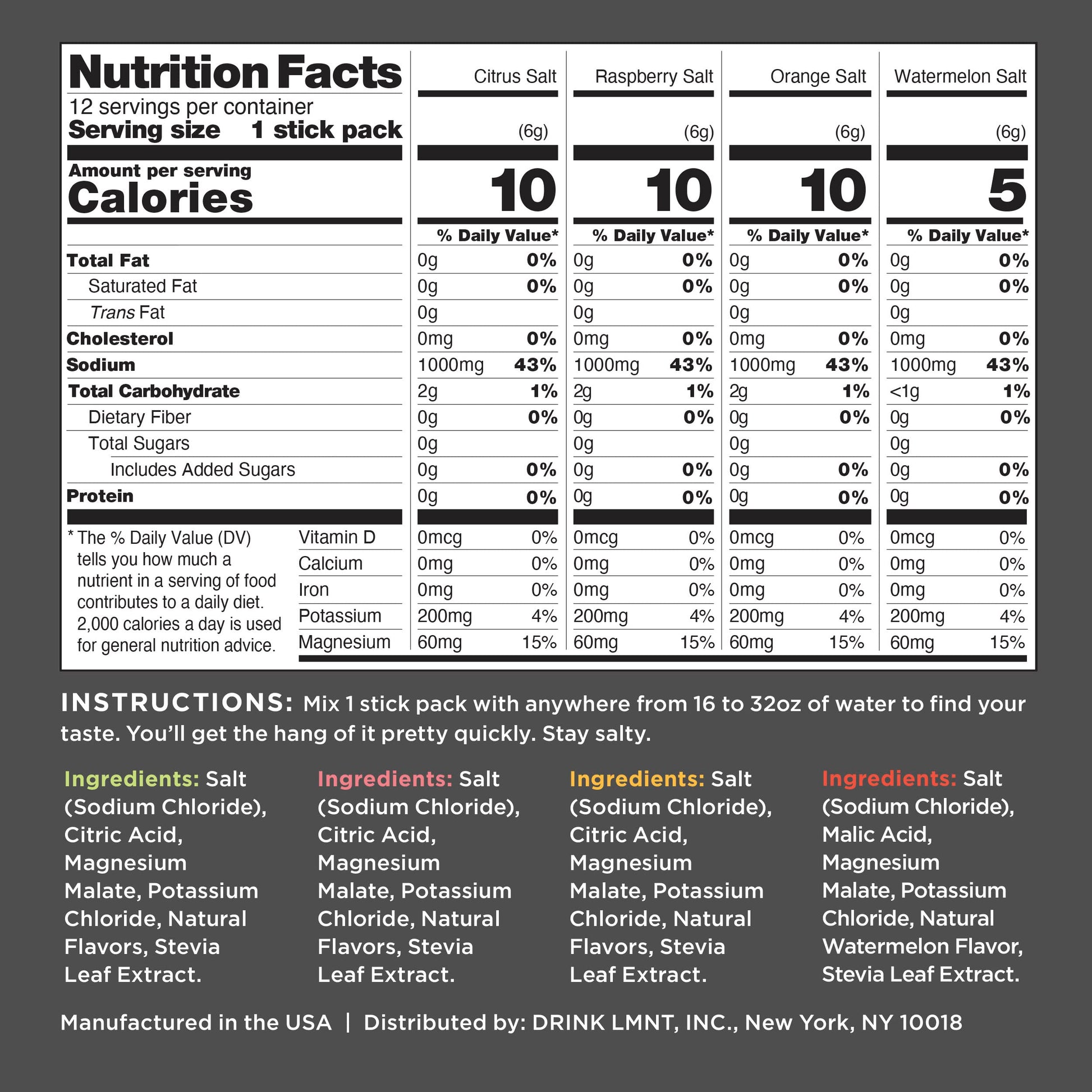 LMNT Zero-Sugar Electrolytes - Variety Pack Bundle - Hydration Powder Packets Drink LMNT Au supplements