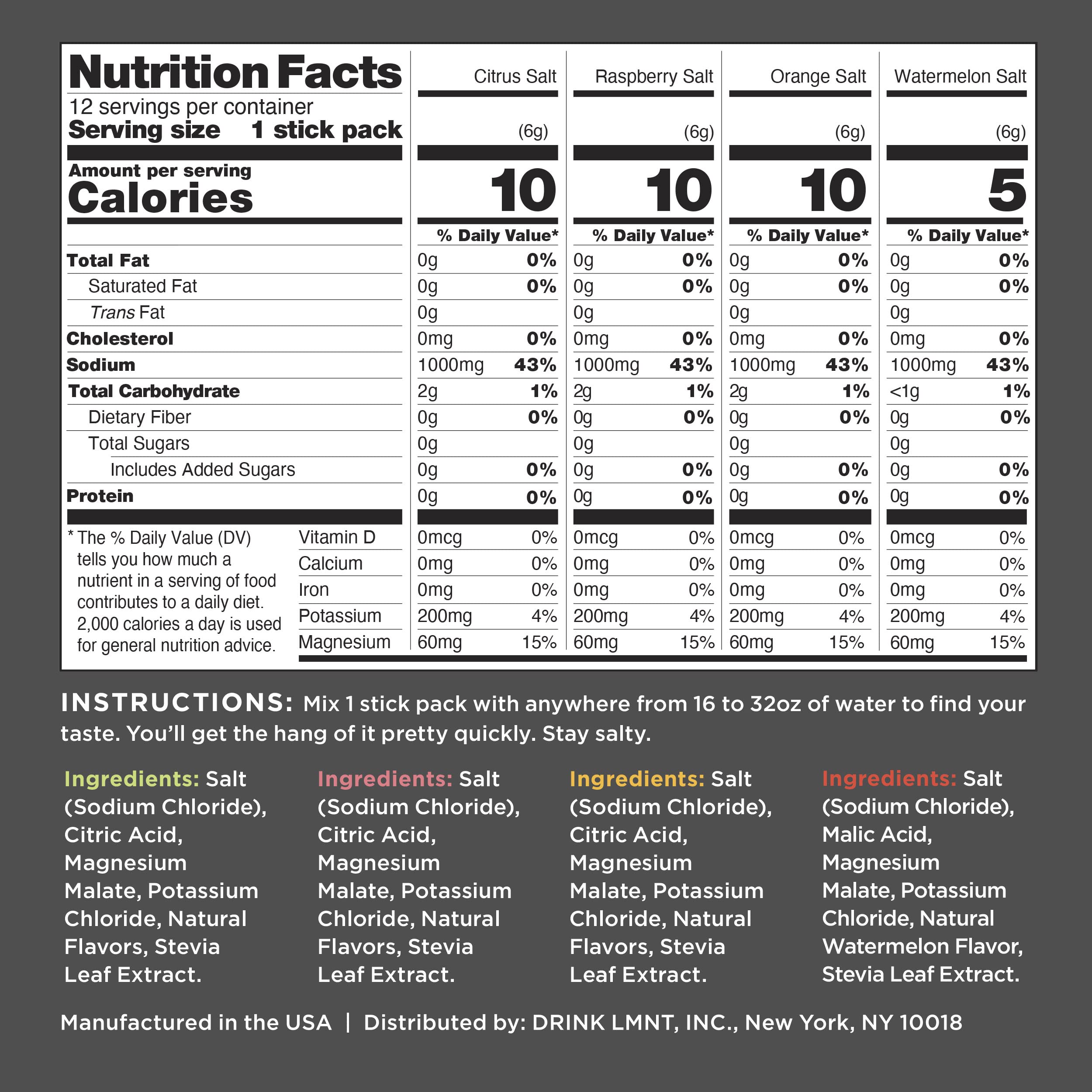 LMNT Zero-Sugar Electrolytes - Variety Pack Bundle - Hydration Powder Packets Drink LMNT Au supplements
