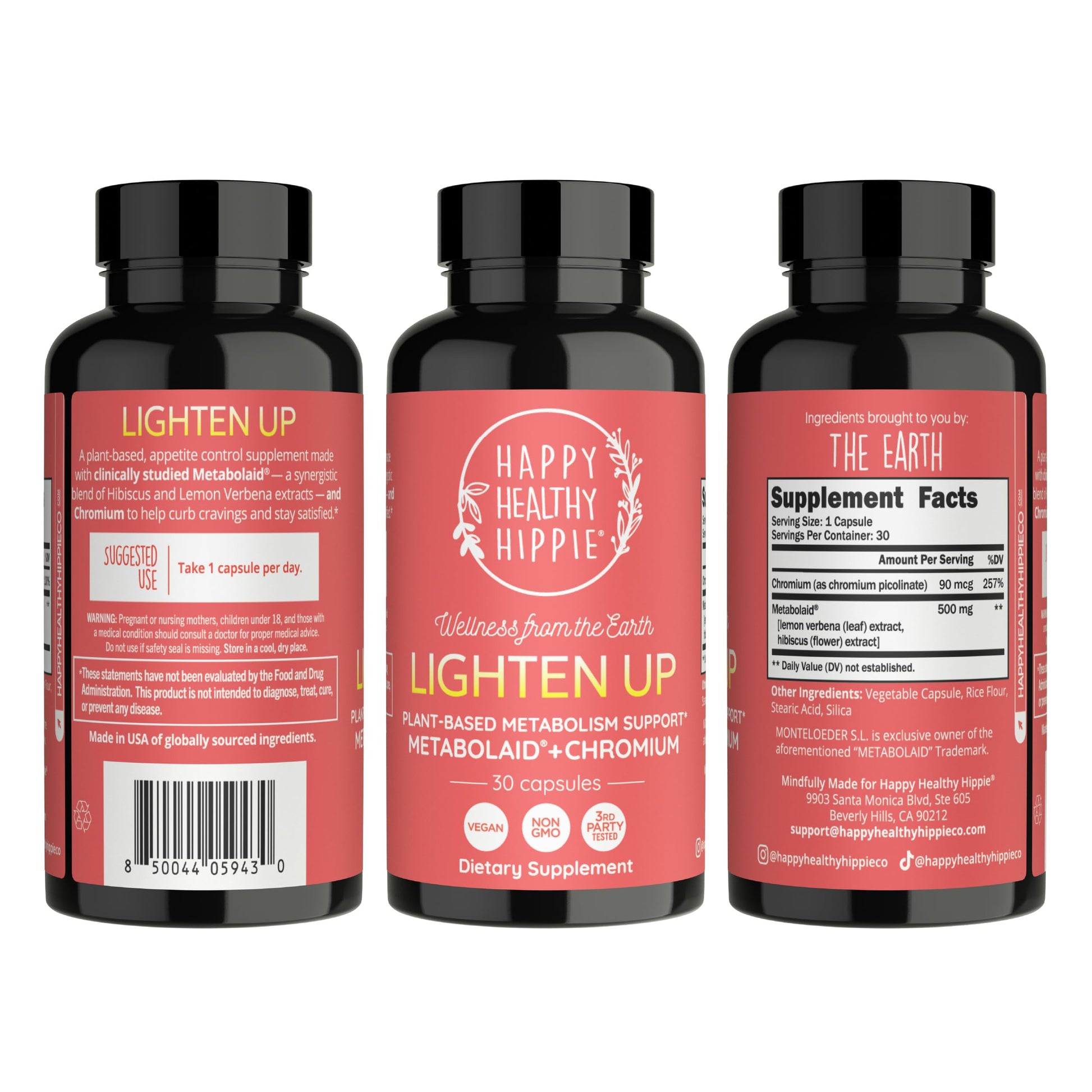 Happy Healthy Hippie GLP-1 Supplement (Metabolaid™ + Chromium) + Appetite Suppressant for Women | Metabolism Booster (AMPK) for Weight | Belly Fat Burner | Hunger & Cravings Control - 30 Vegan Caps Happy Healthy Hippie Au supplements