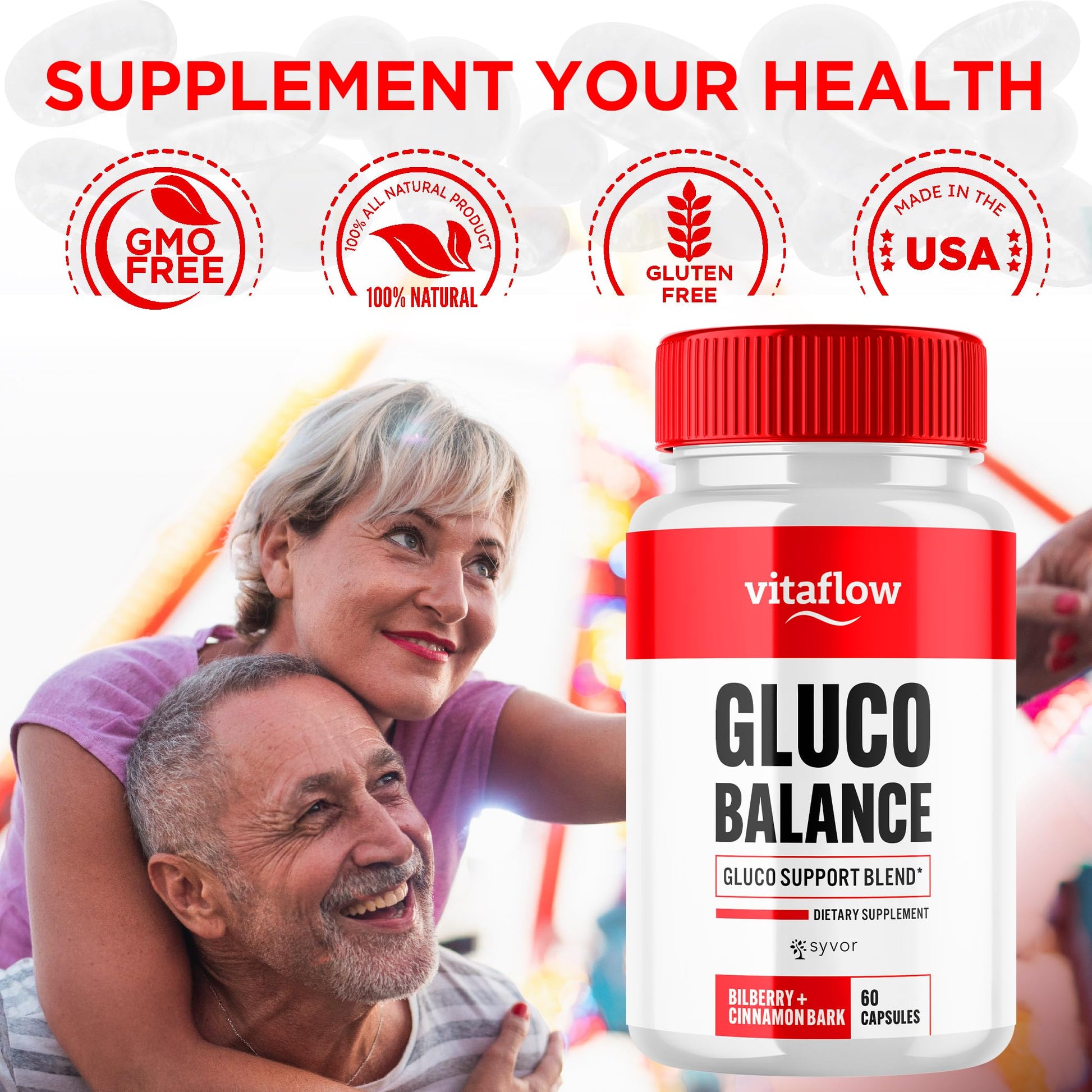 (3 Pack) Vitaflow Balance Support Supplement Capsules, Official VitaFlow Support Supplements Pills with All Natural Premium Ingredients, Vita Flow Advanced Glyco Balance for Men & Women (180 Capsules) Syvor Au supplements