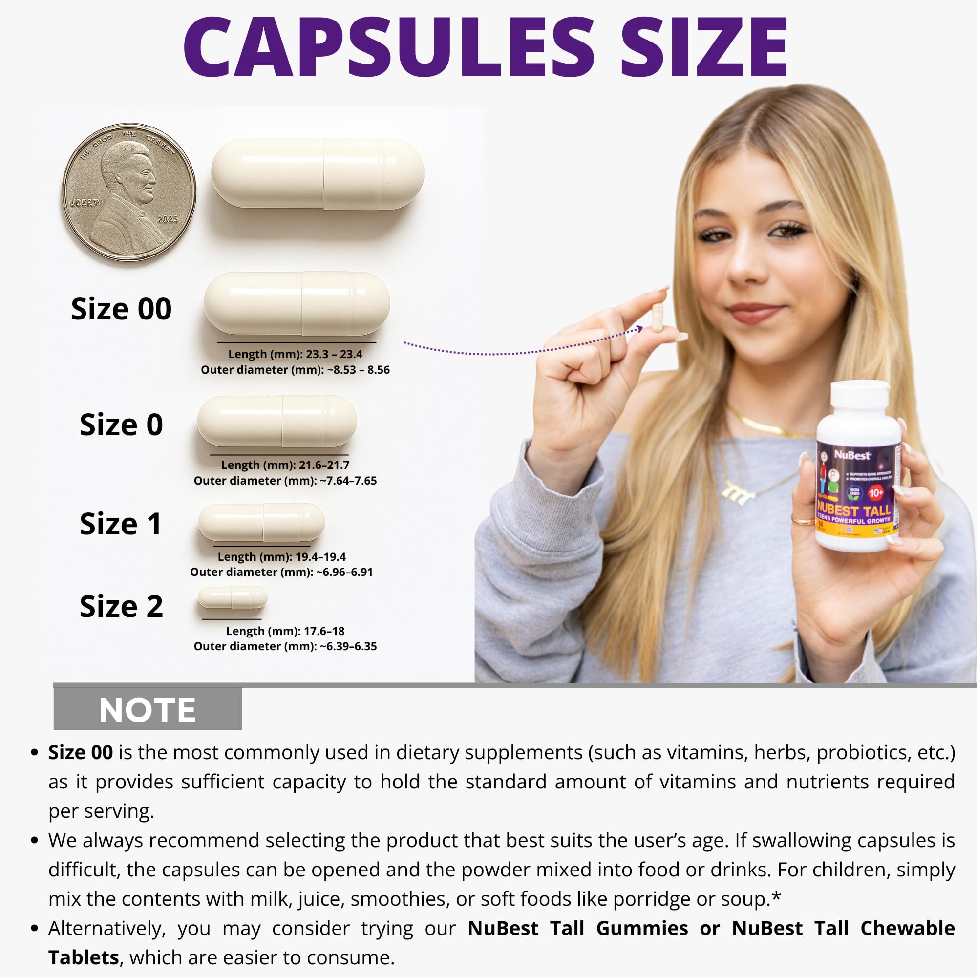 NuBest Tall 10+ Premium Bone Strength Formula, Enhanced Immunity and Overall Health for Age 10+ with Calcium, Vitamin D3, Vitamin K2, and Multivitamins | 60 Capsules | 1 Month Supply NuBest Au supplements