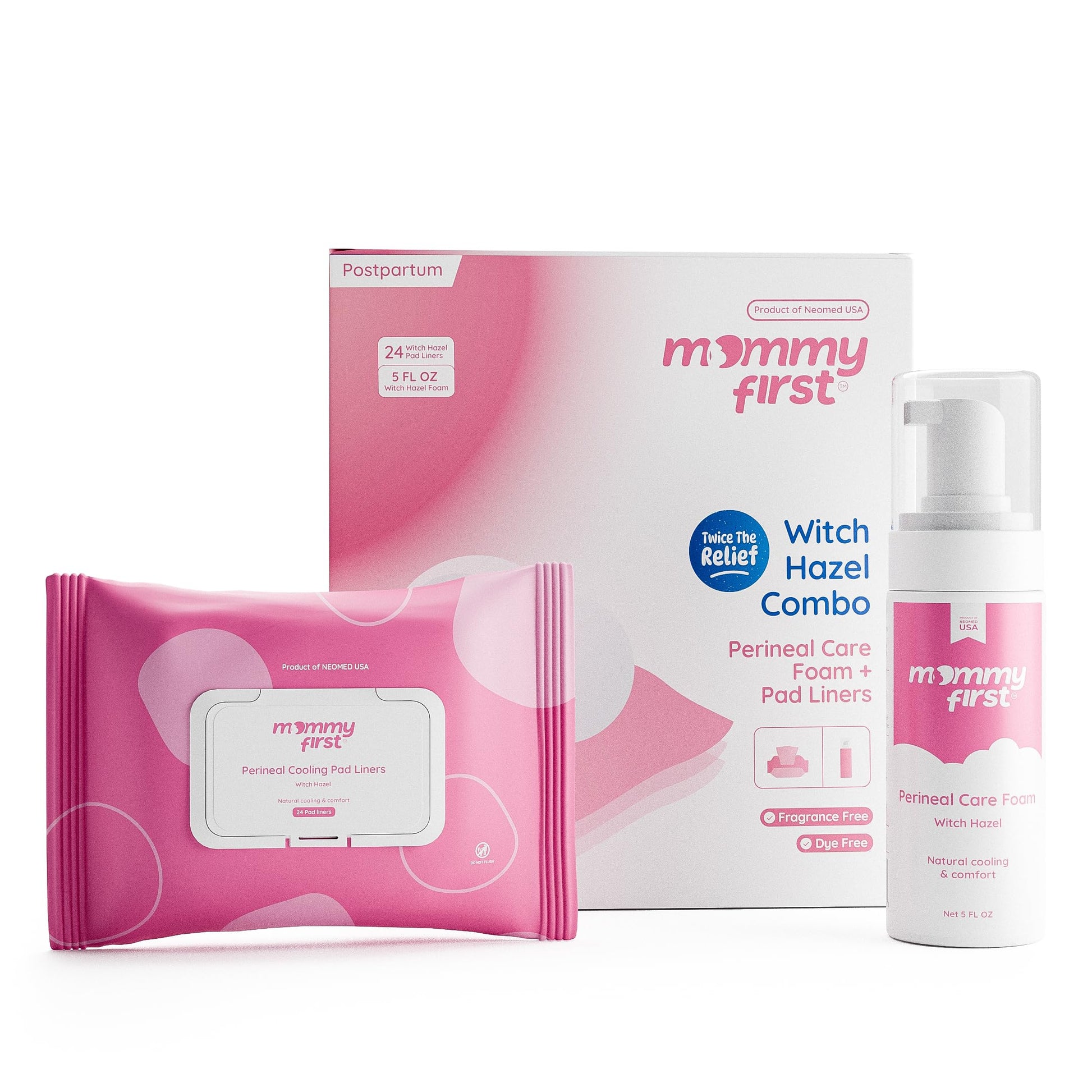 Mommy First® Alcohol-Free Witch Hazel Postpartum Healing Foam & Perineal Cooling Liners Bundle – Probiotic-Infused Relief for Perineal Pain, Itch & Burn After Birth – 24 Liners + 5oz Foam Mommy First Au supplements