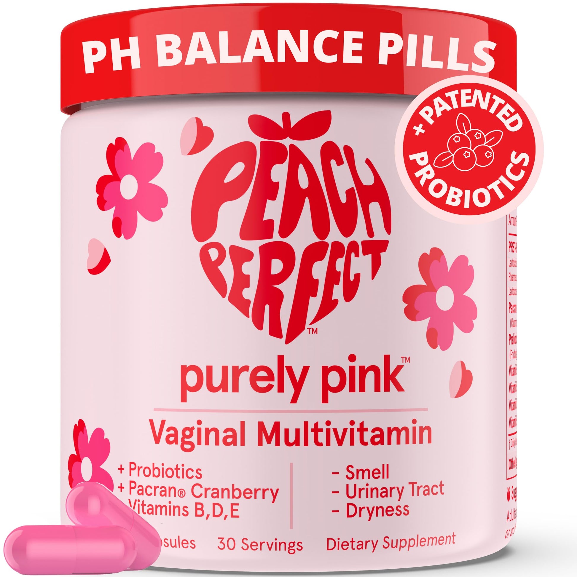Purely Pink Prebiotic Probiotic Blend for Vaginal Health - Promote pH Balance, Healthy Flora and Odor Peach Perfect Au supplements