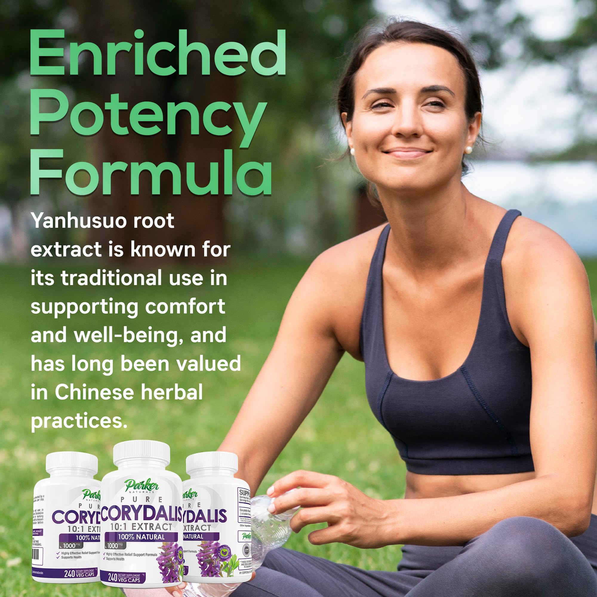 Parker Naturals Pure Corydalis Root Extract Capsule - 1000mg Strength, 10:1 Corydalis Yanhusuo Extract, Natural Relief, Long Lasting, 100% Vegetarian, 120 Servings, 240 Count Parker Naturals Au supplements
